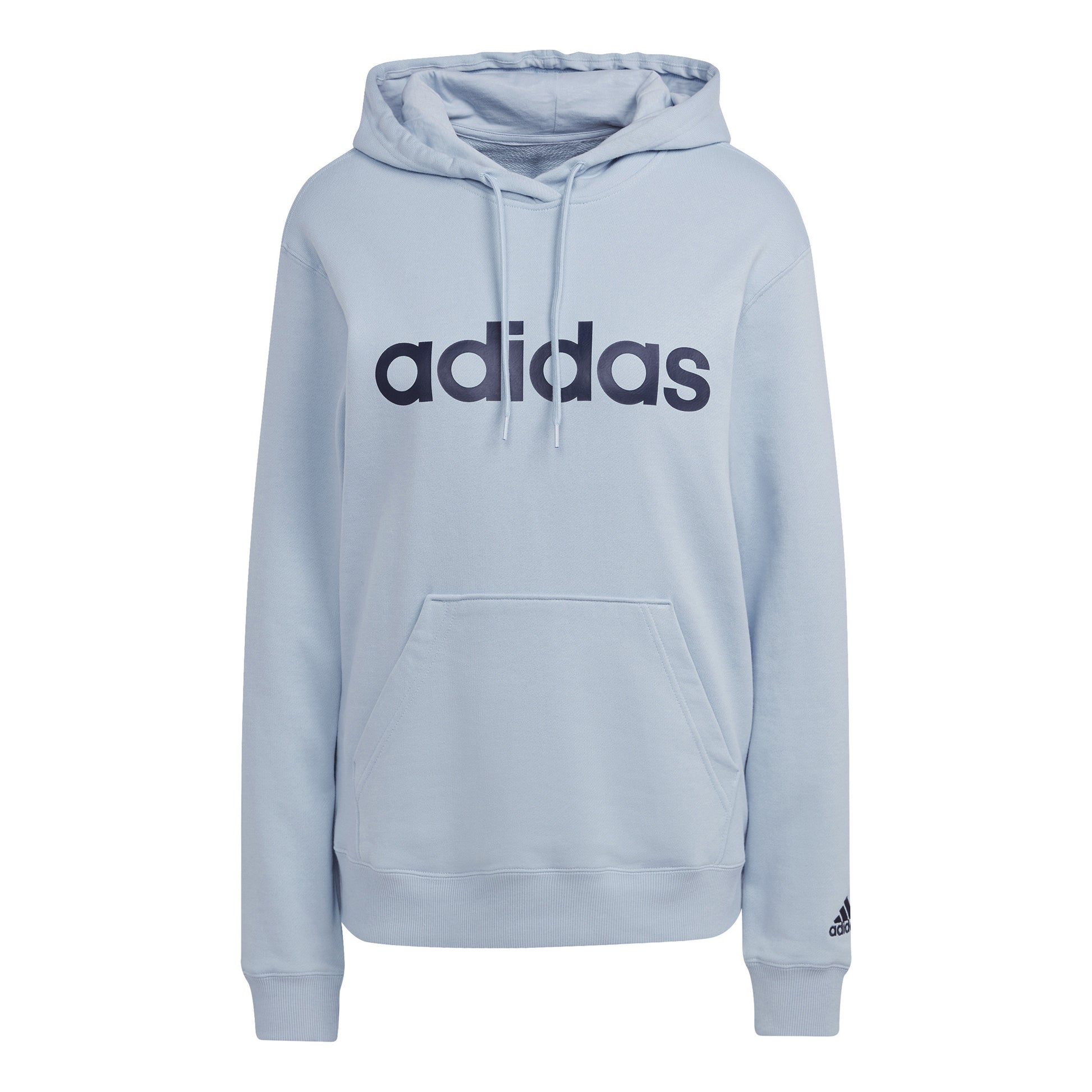 adidas Linear French Terry Huvtröja Damer - blågrå, mörkblå