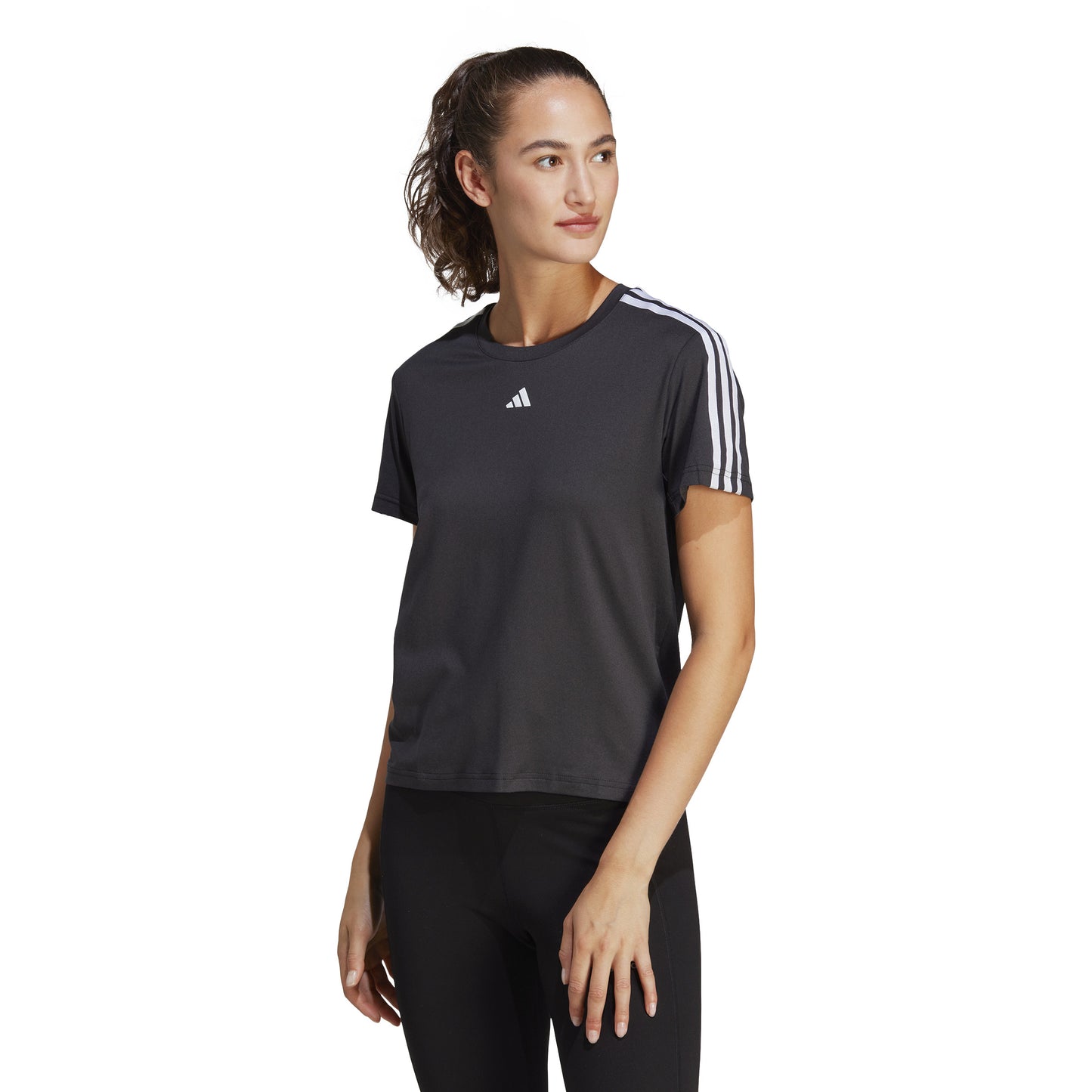 adidas Training Essential 3Stripes T-shirt Damer-Svart,Vit