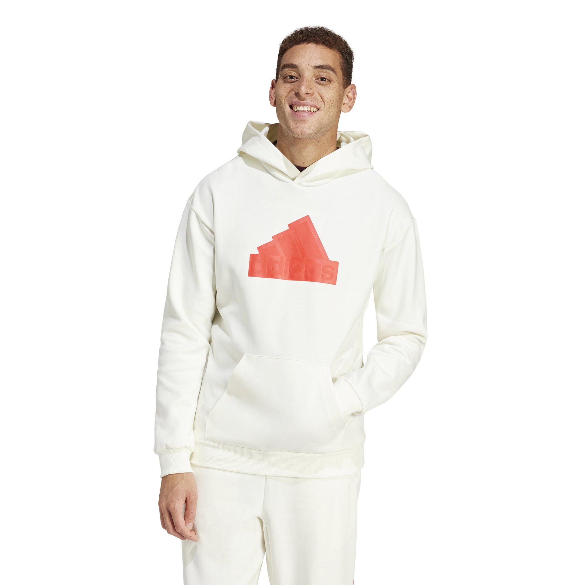 adidas Future Icon Badge of Sport Huvtröja Herrar - creme, röd