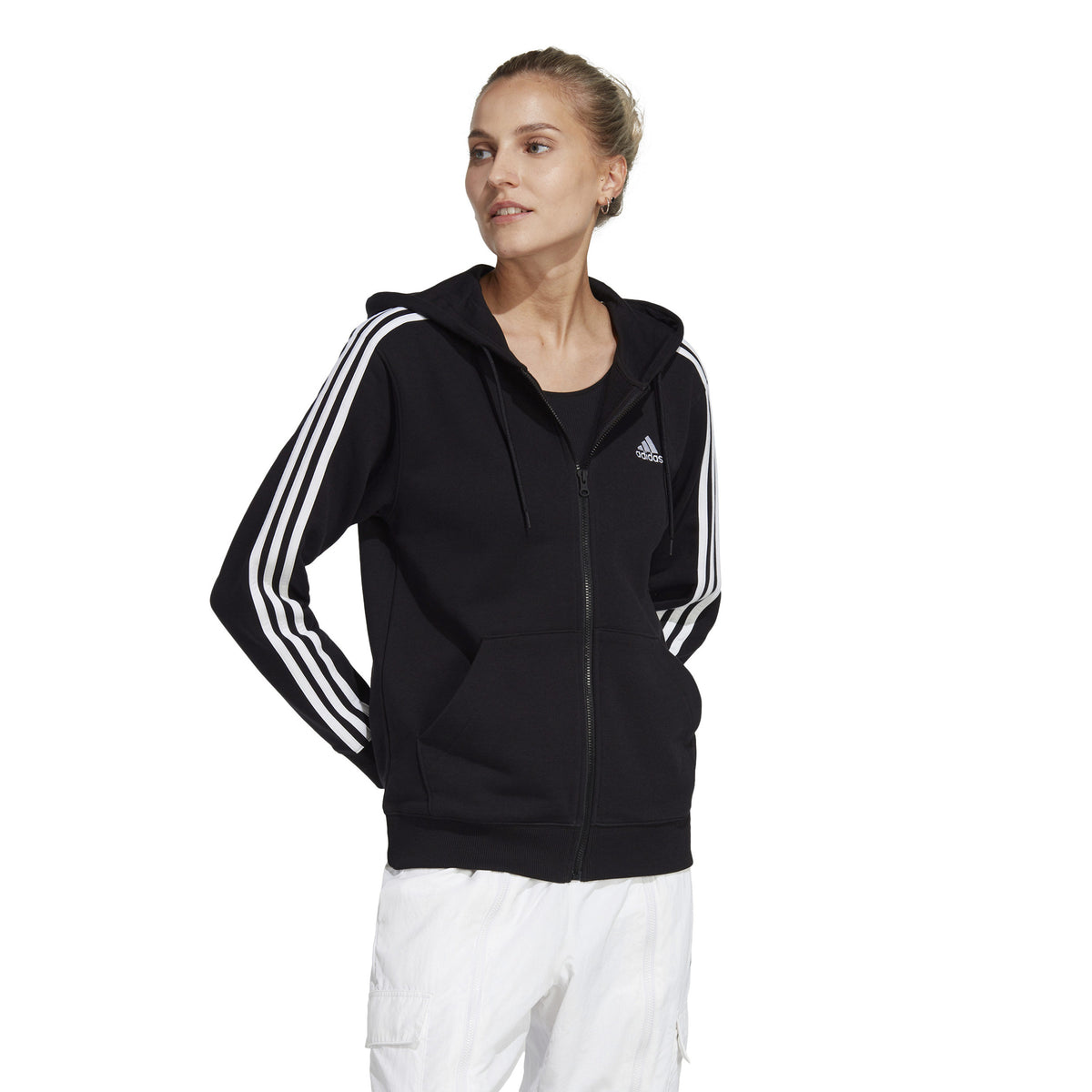 adidas 3Stripes Sweat-jacka Damer - svart, vit