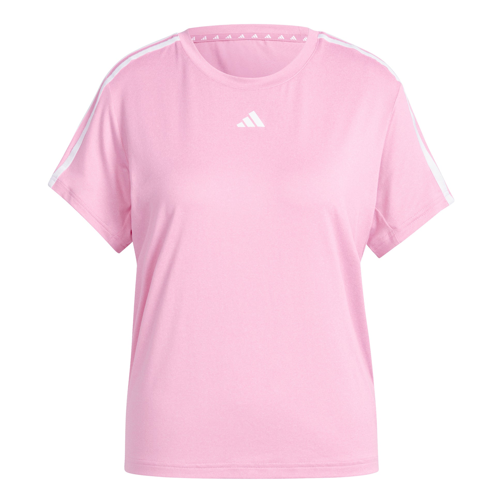 adidas Essentials 3 Stripes T-shirt Damer - rosa, vit