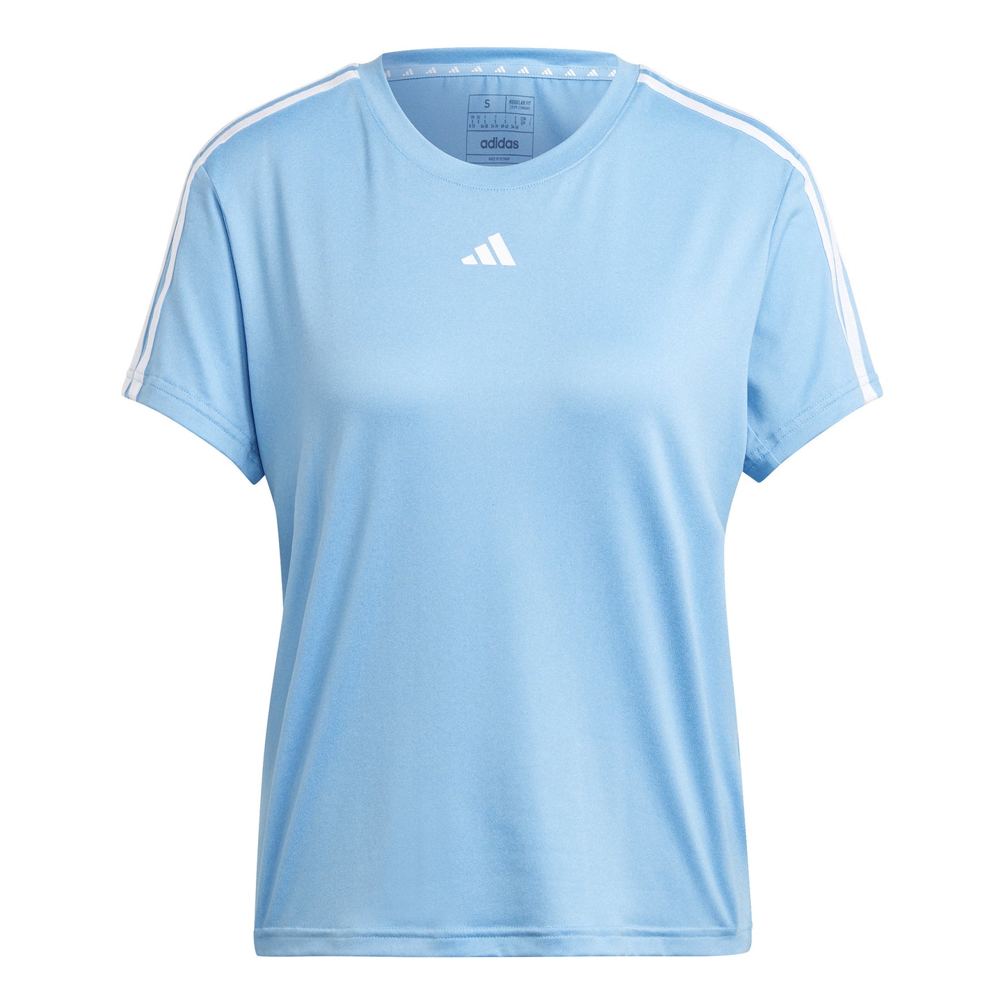 adidas Essentials 3 Stripes T-shirt Damer - ljusblå, vit