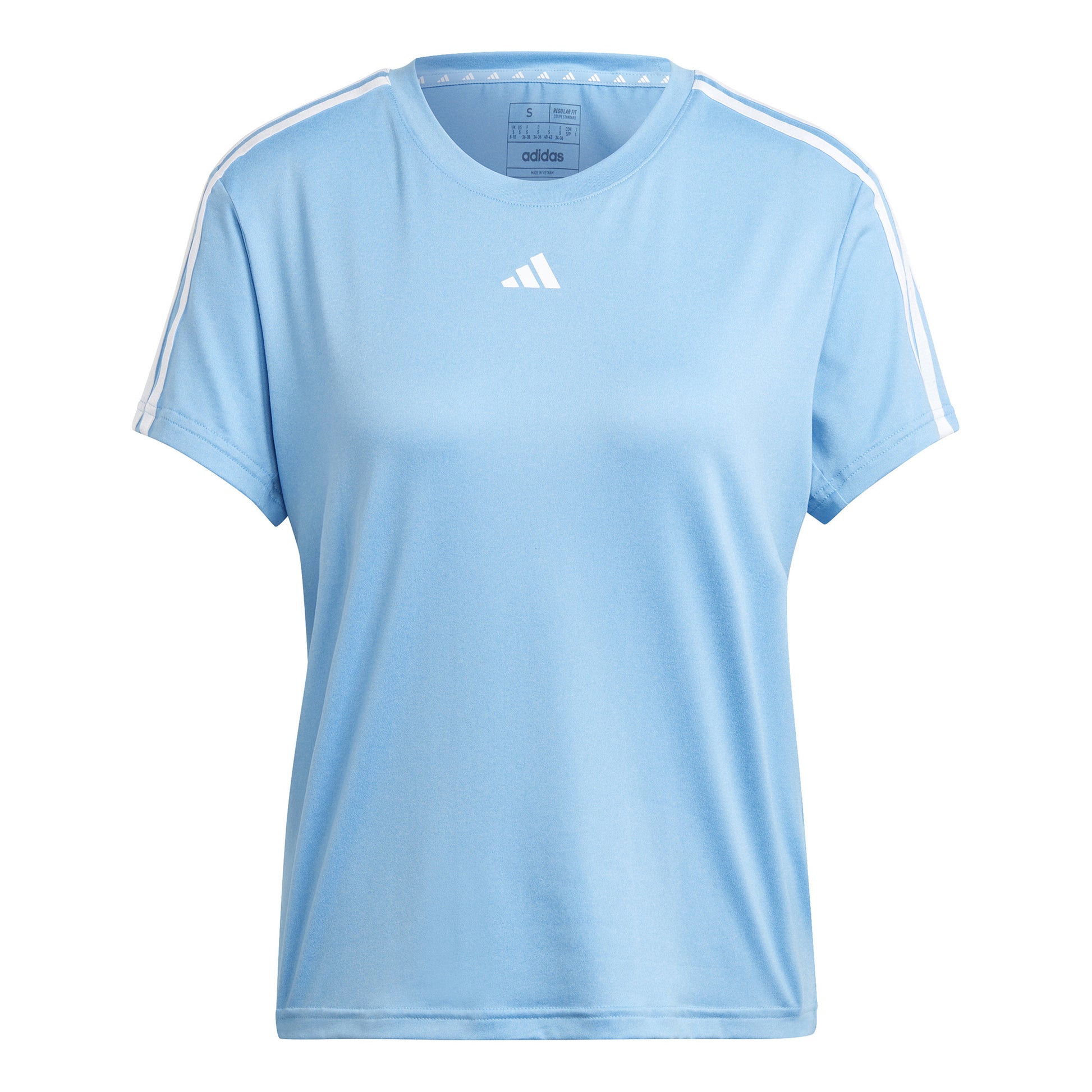 adidas Essentials 3 Stripes T-shirt Damer - ljusblå, vit