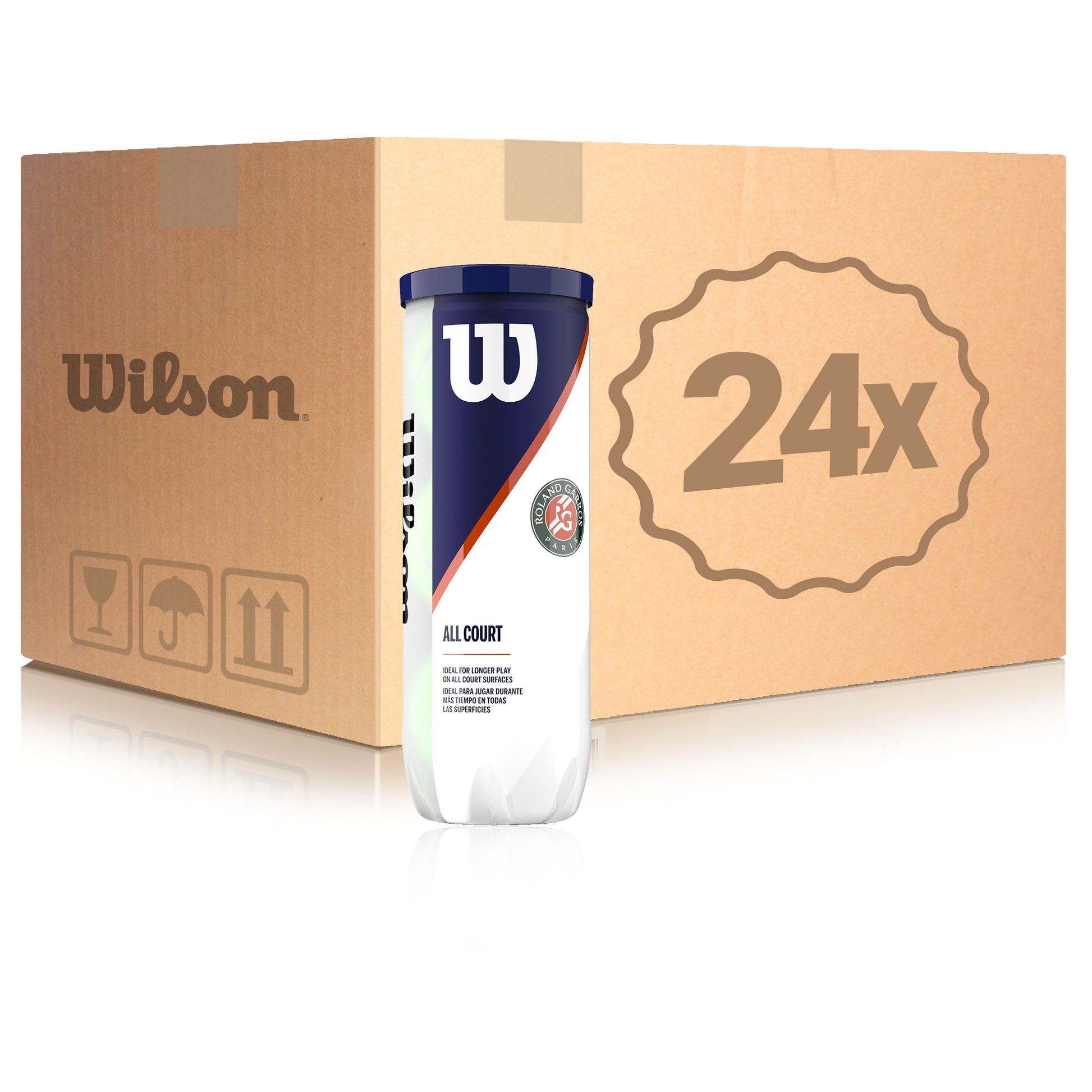 Wilson 24x 3-pack rör Roland Garros All Court 3er I kartong