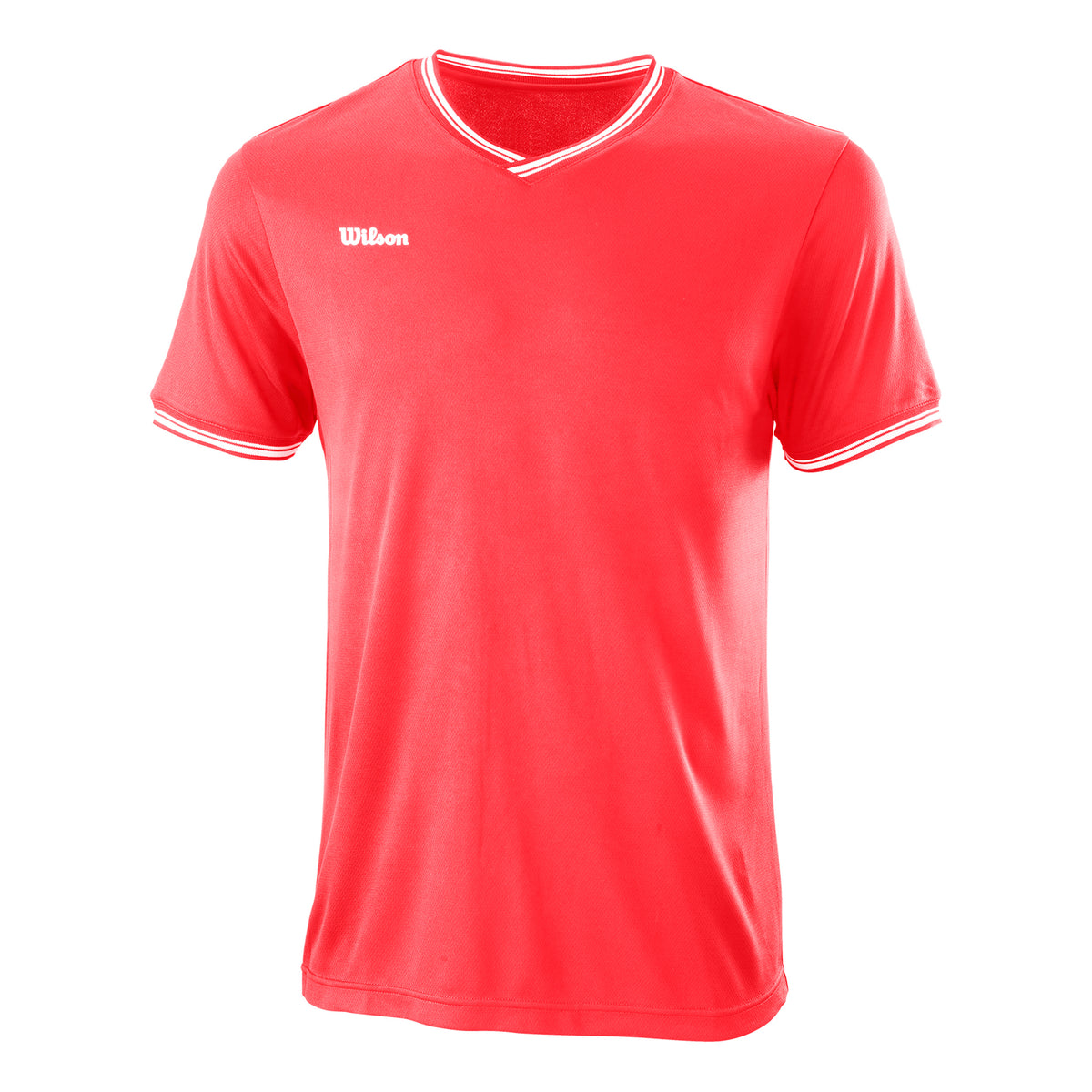 Wilson Team II High V-Neck T-shirt Herrar - korall, vit