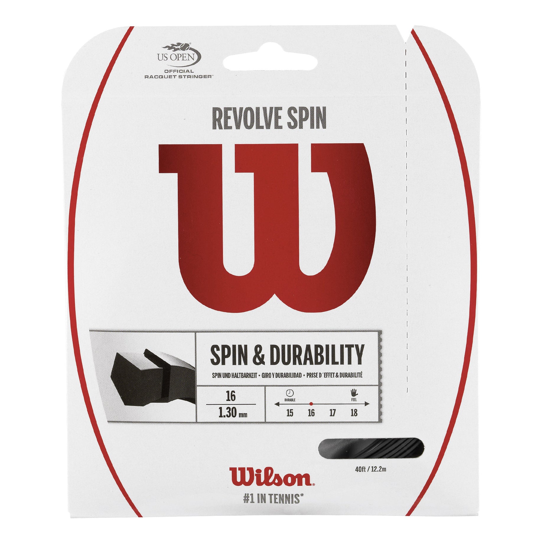 Wilson Revolve Spin Strängset 12,2m-Svart