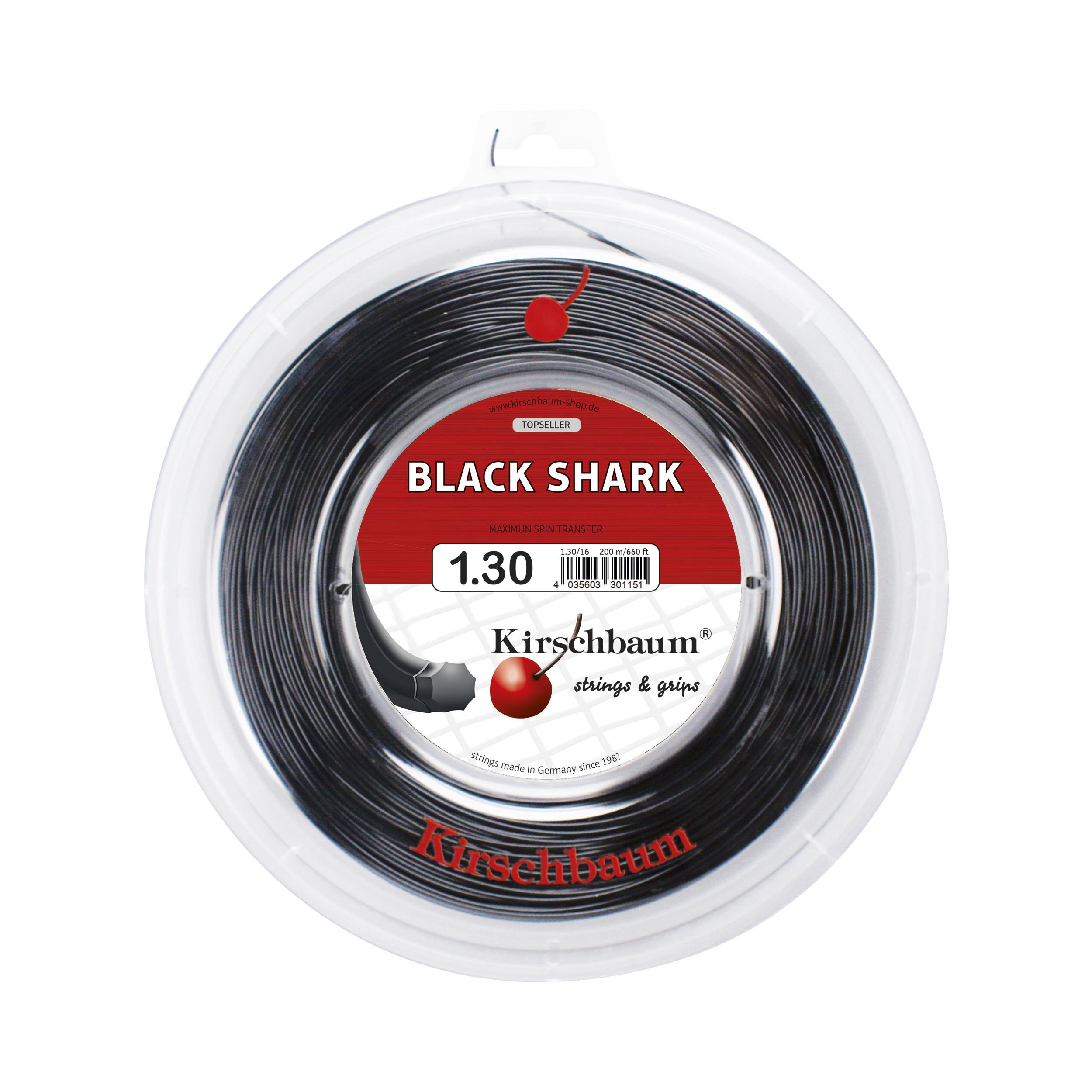 Kirschbaum Shark Strängrulle 200m-Svart