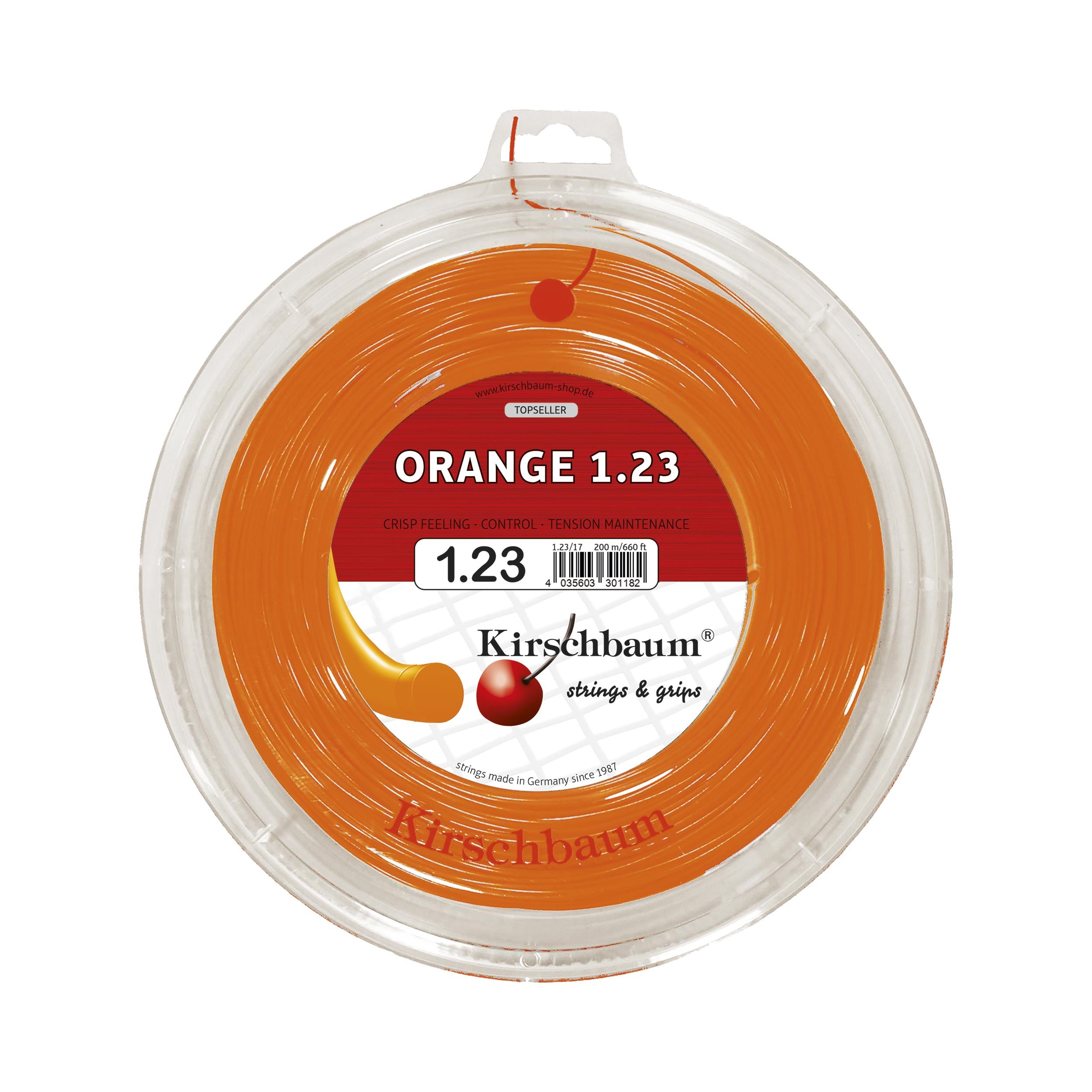 Kirschbaum Super Smash Strängrulle 200m-Orange