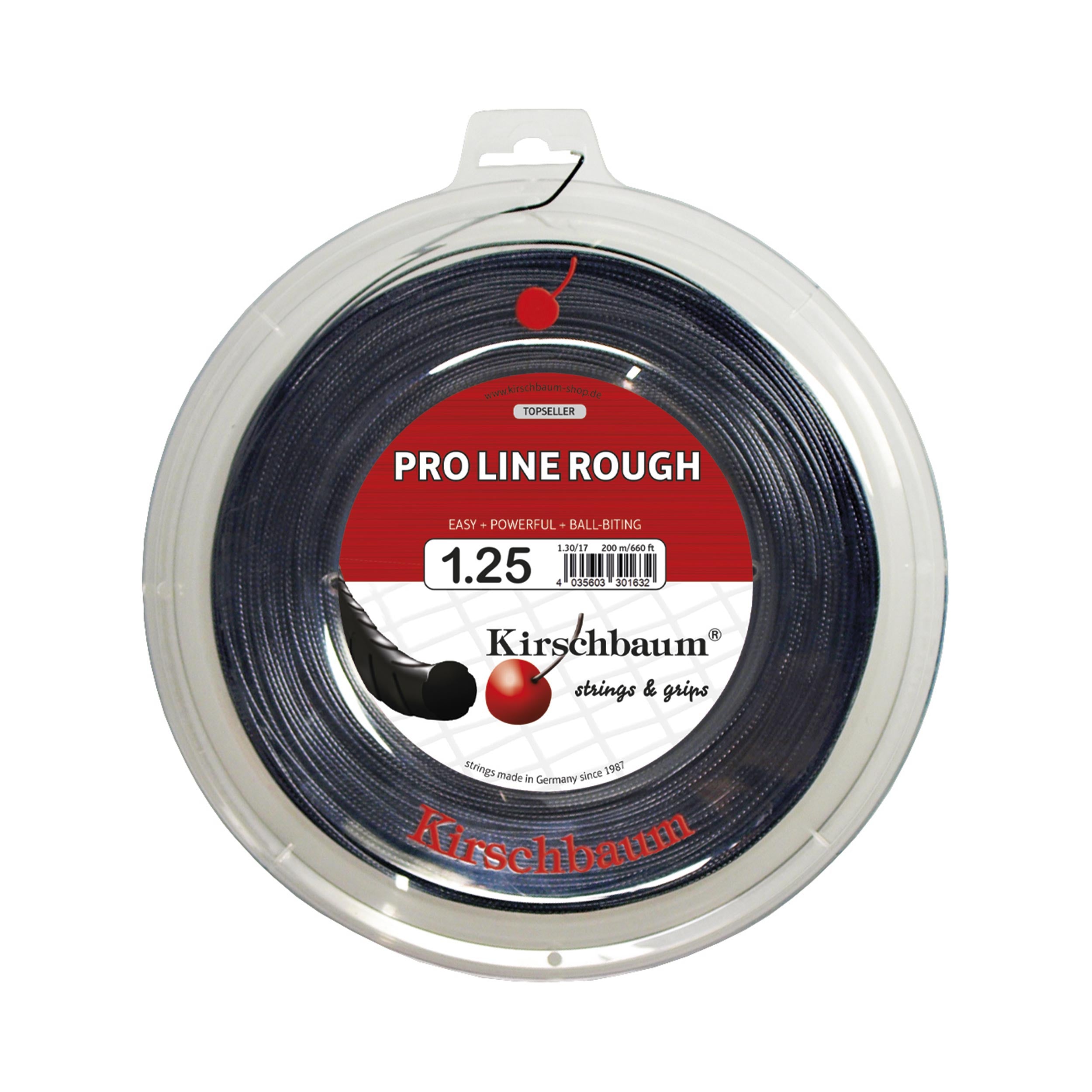 Kirschbaum Pro Line Rough Strängrulle 200m-Svart