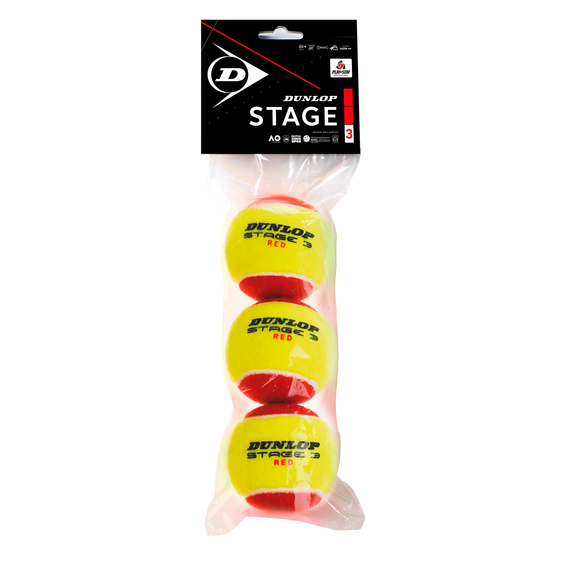 Dunlop Mini Tennis (Stage 3) Red 3-pack Påse