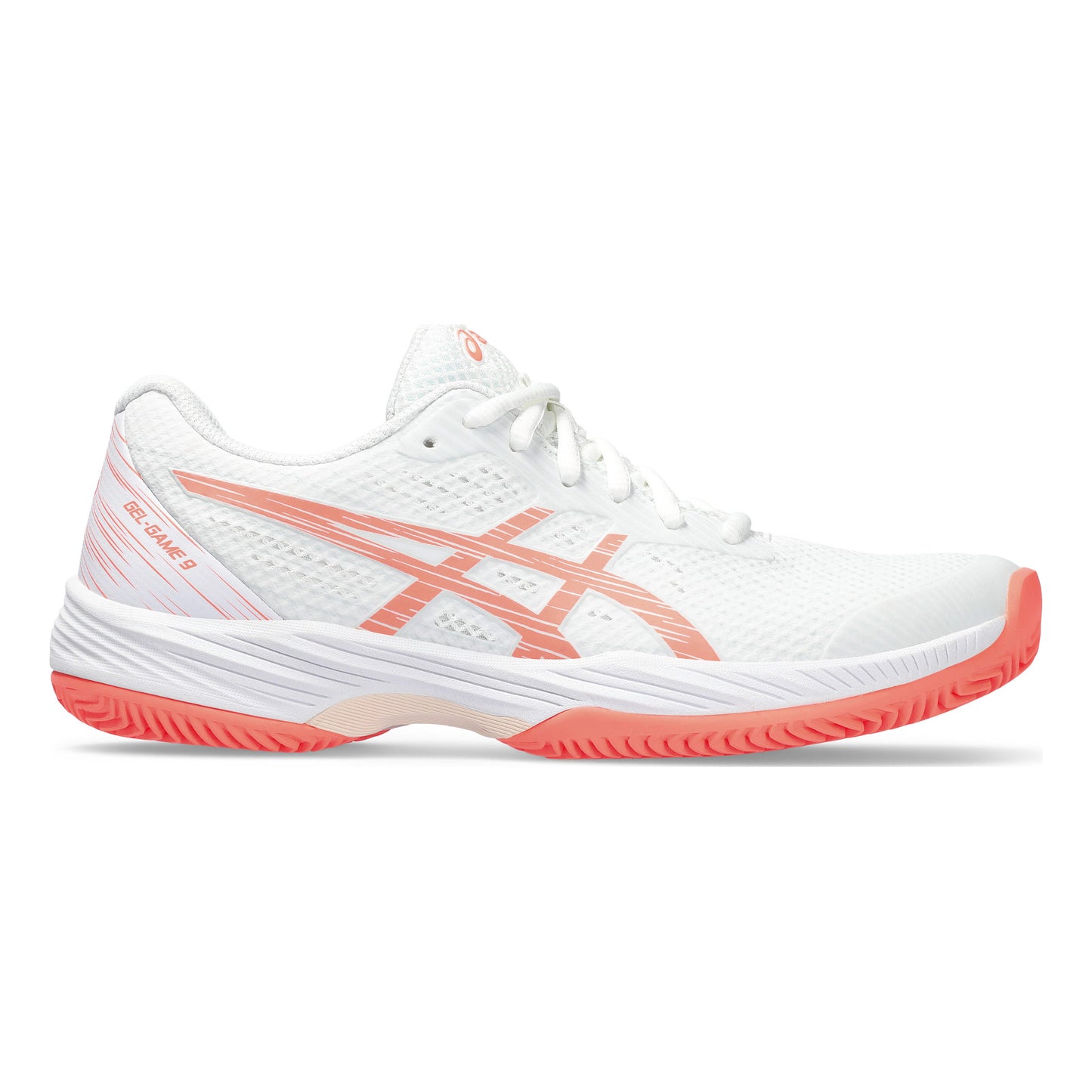 ASICS Gel-Game 9 Sko för grus Damer - vit, korall