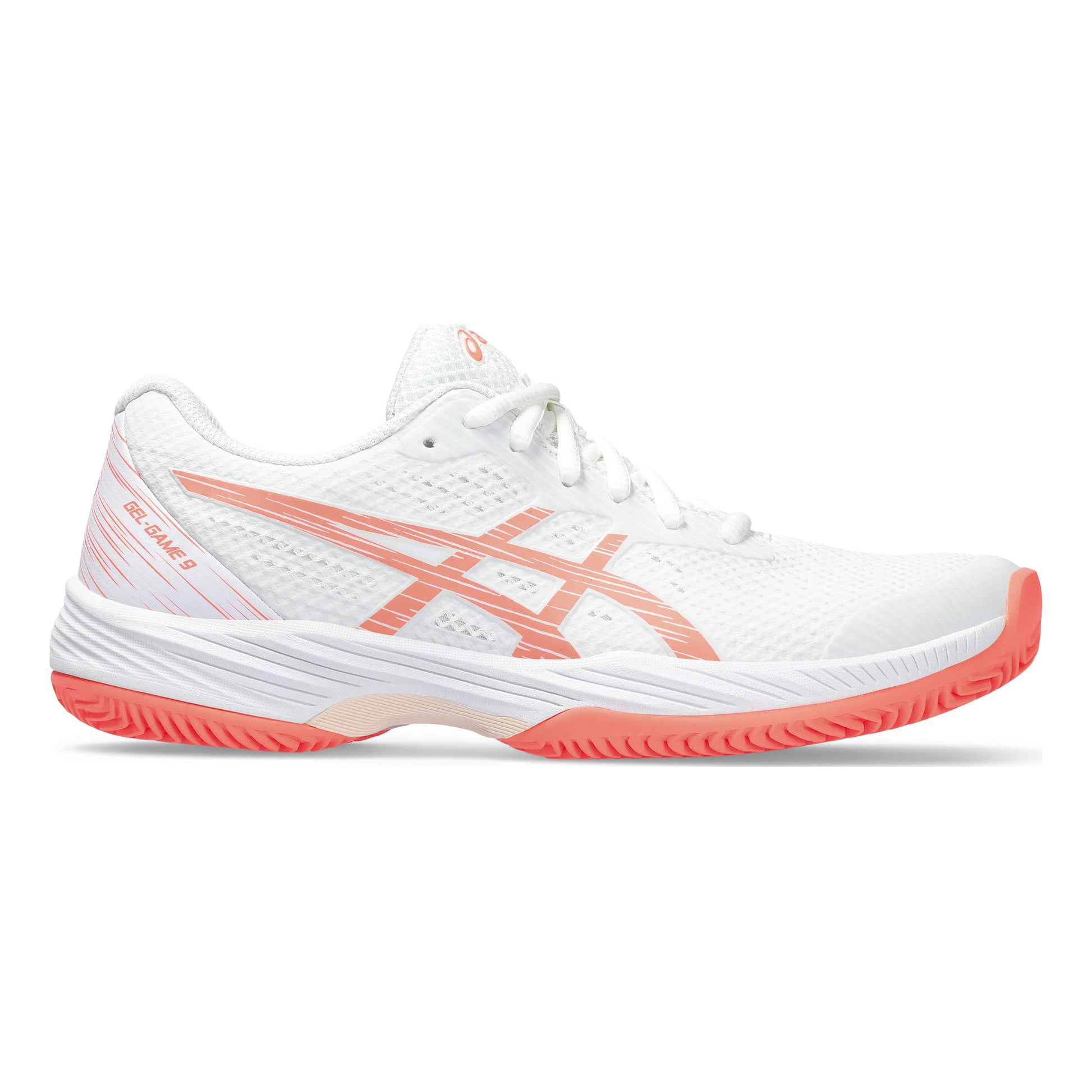 ASICS Gel-Game 9 Sko för grus Damer - vit, korall