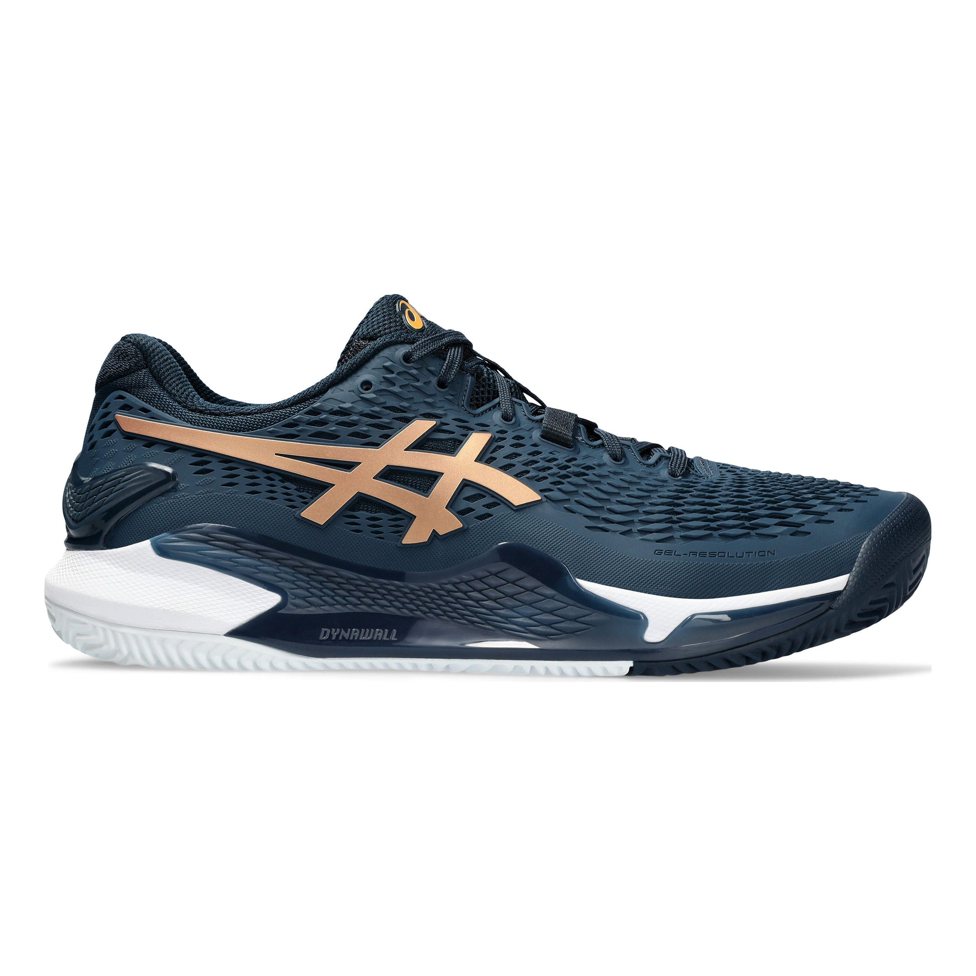 ASICS Gel-Resolution 9 Sko för grus Herrar - mörkblå, guld