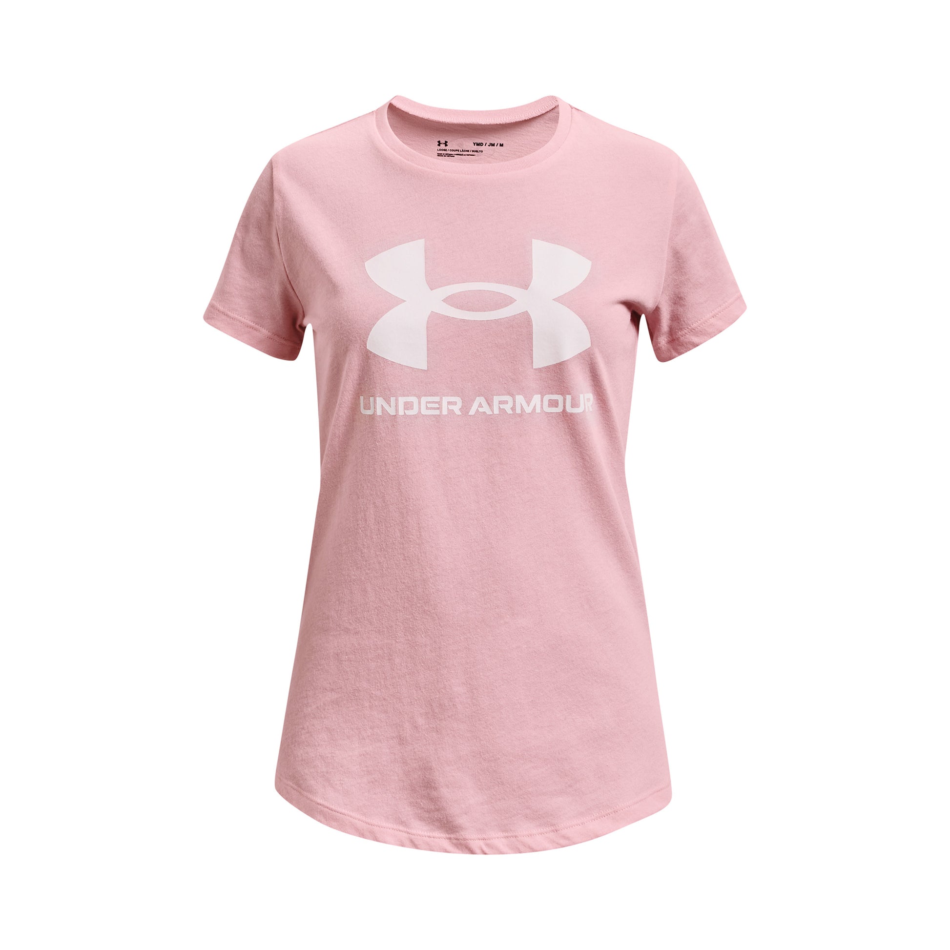 Under Armour Sportstyle Logo T-shirt Flickor - rosa, vit