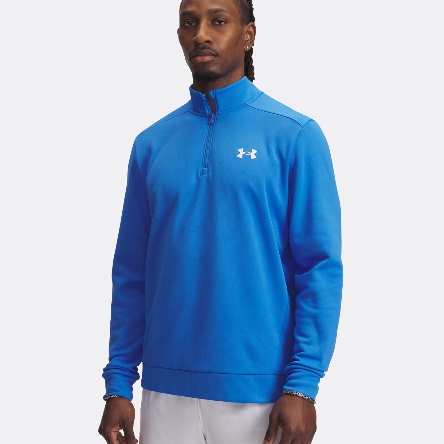 Under Armour Armour Fleece 1/4 Zip Långärmat Herrar-Blå,Vit