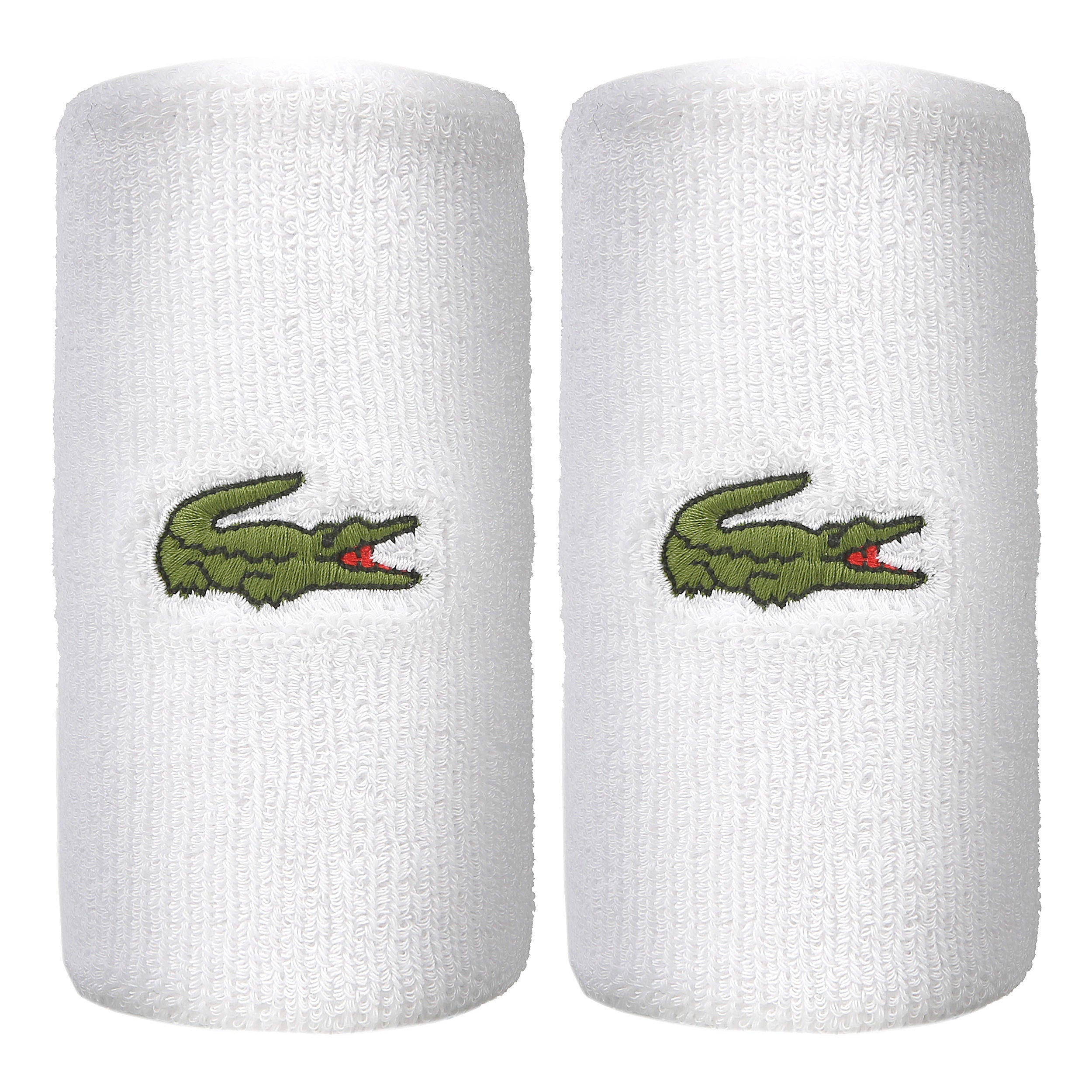 Lacoste Svettband 2-pack lång - vit, grön