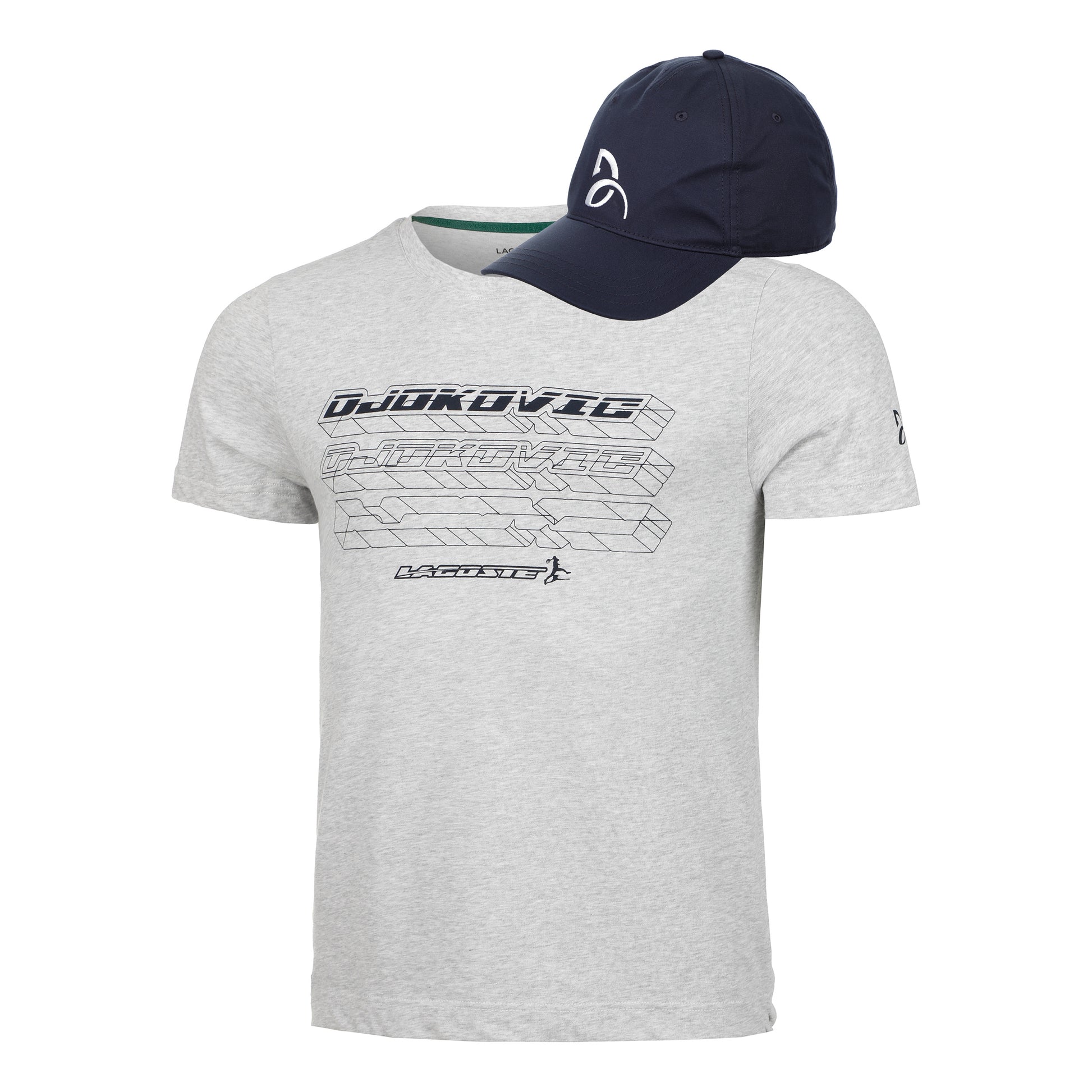 Lacoste Djokovic Cap + T-shirt Herrar - grå,