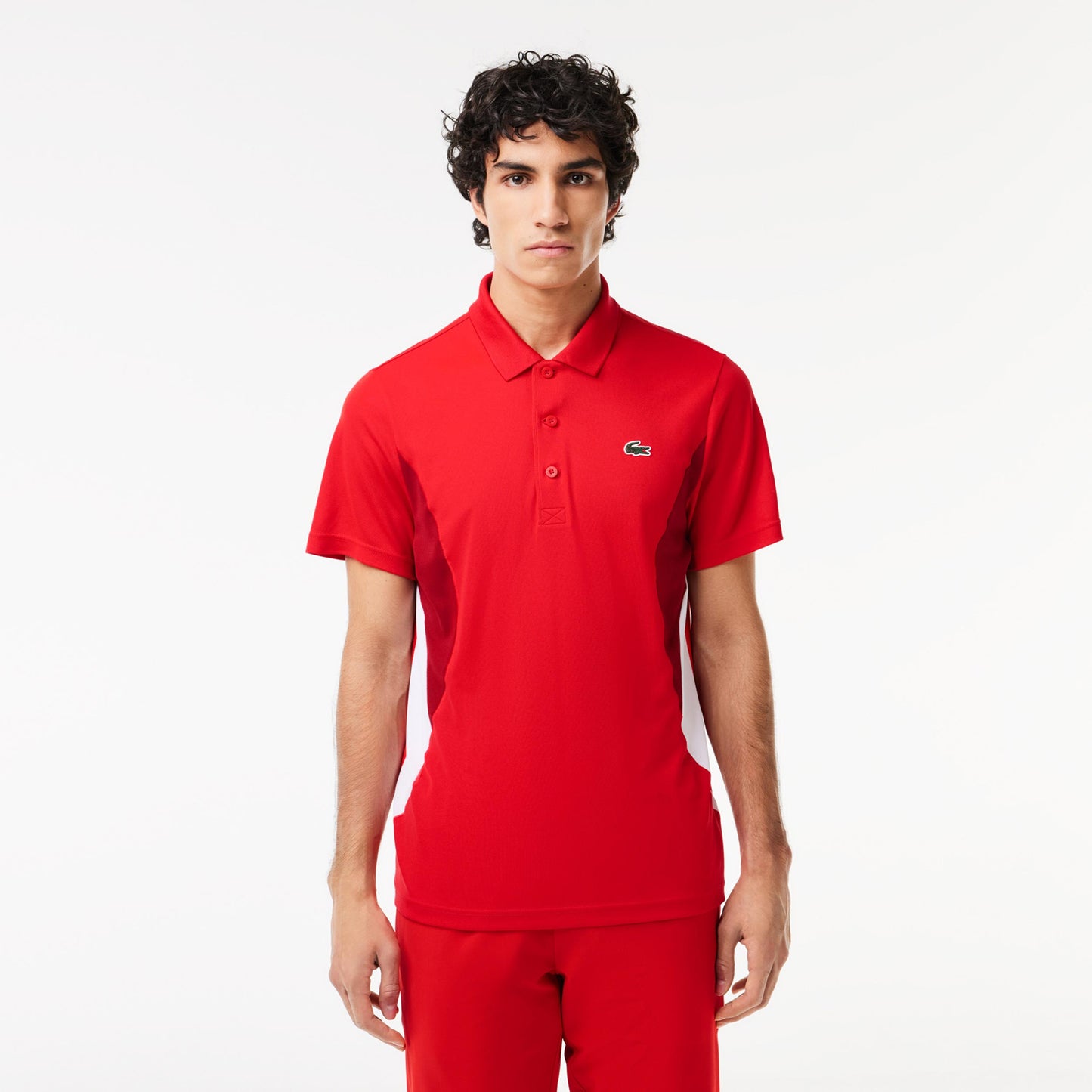 Lacoste Polo Herrar - röd, flerfärgad