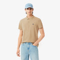 Ribbed Collar Polo Herrar - beige