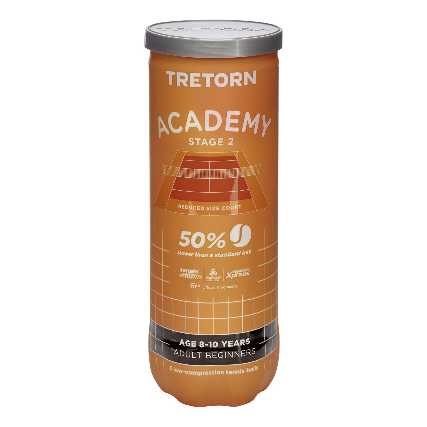 Tretorn Academy Orange (Stage 2) 3-pack rör