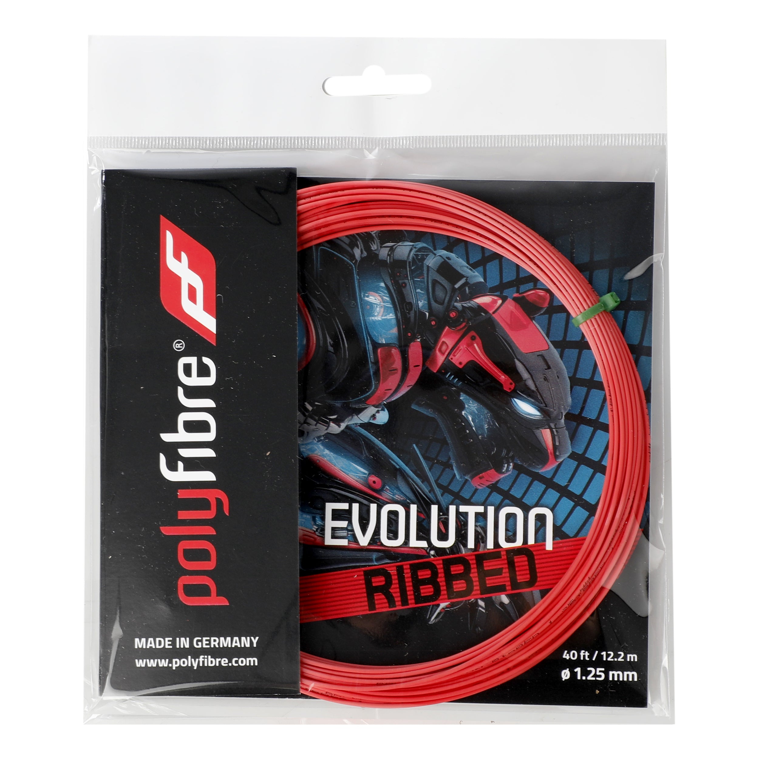 Polyfibre Evolution ribbed Strängset 12m - röd