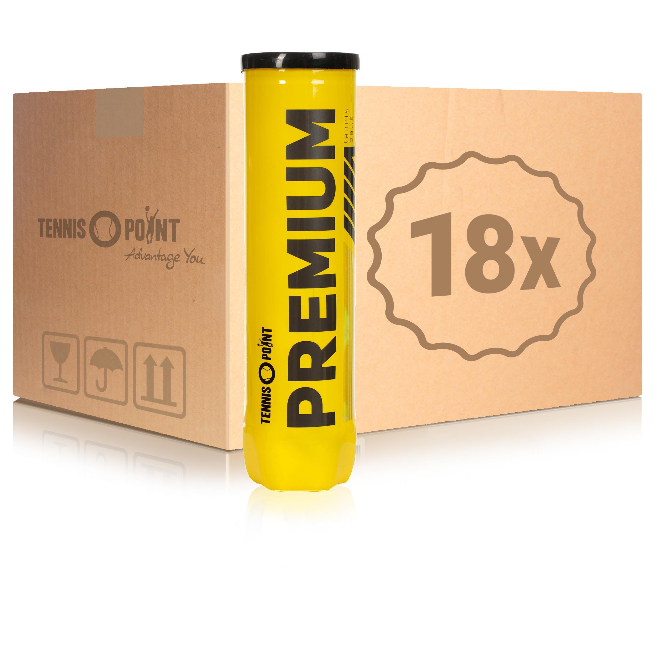 Tennis-Point 18x 4-pack rör Premium I kartong