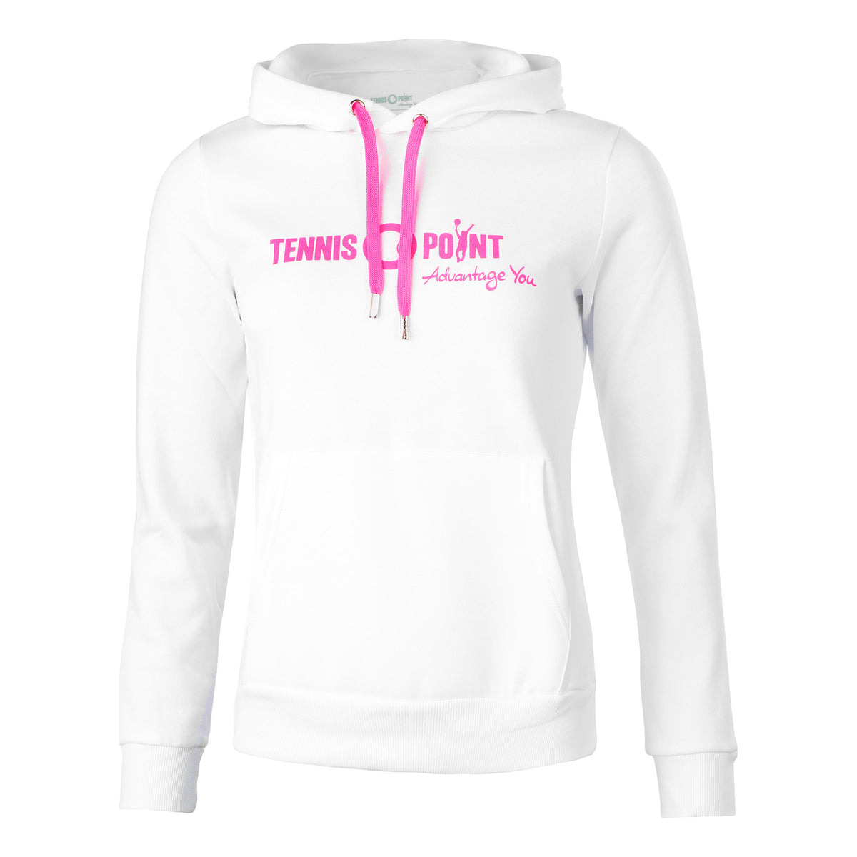Tennis-Point Logo Huvtröja Damer - vit, pink