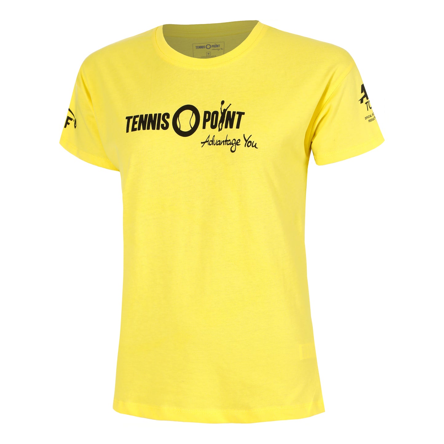 Tennis-Point Team Yellow T-shirt Damer-Gul,Svart
