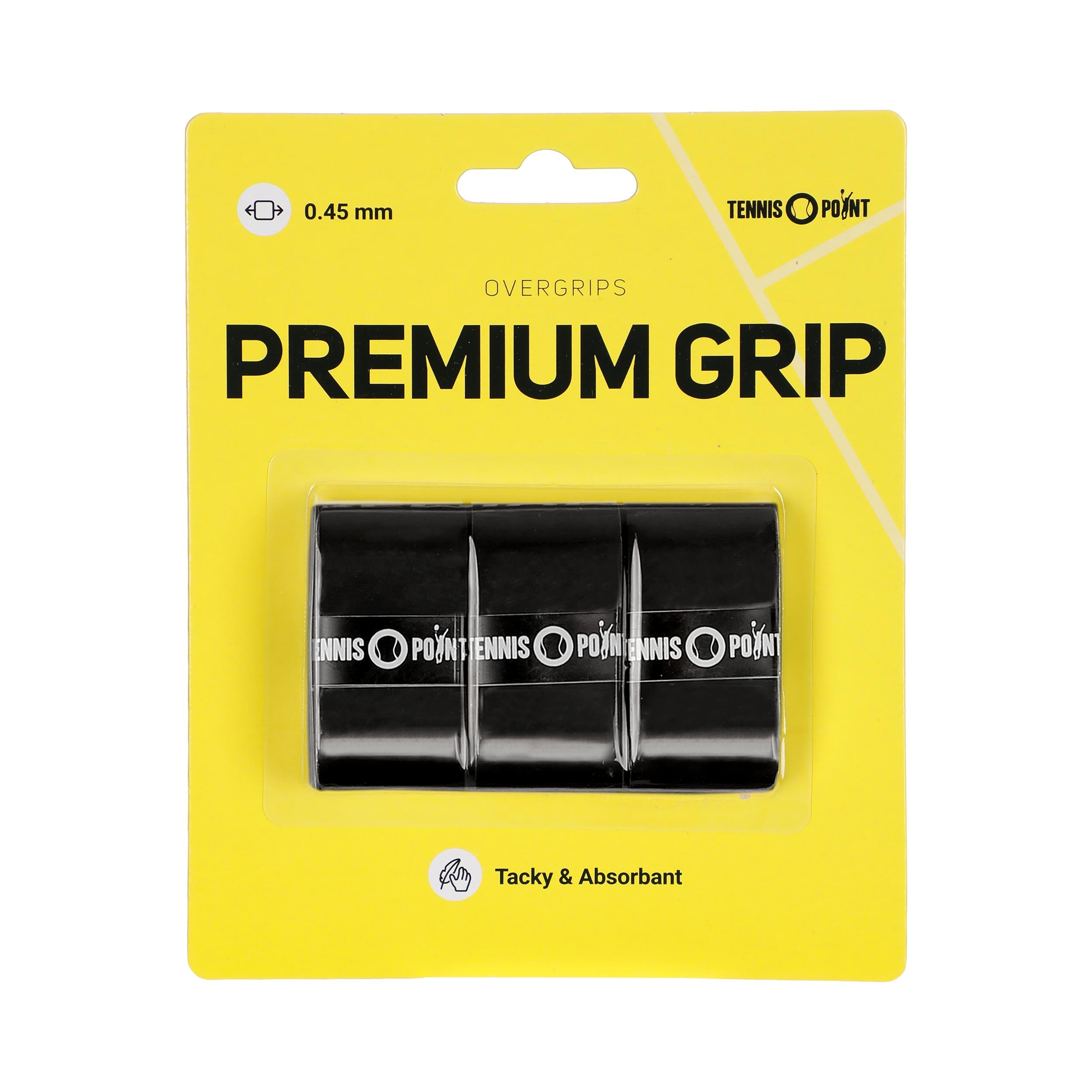 Tennis-Point Premium Grip 3-pack-Svart