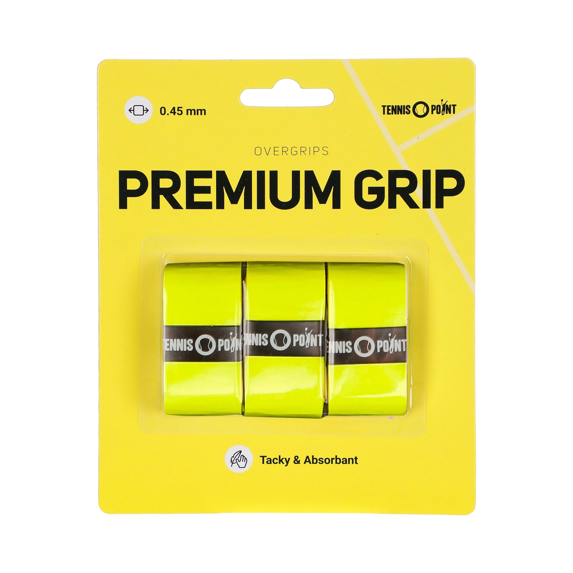 Tennis-Point Premium Grip 3-pack-Gul