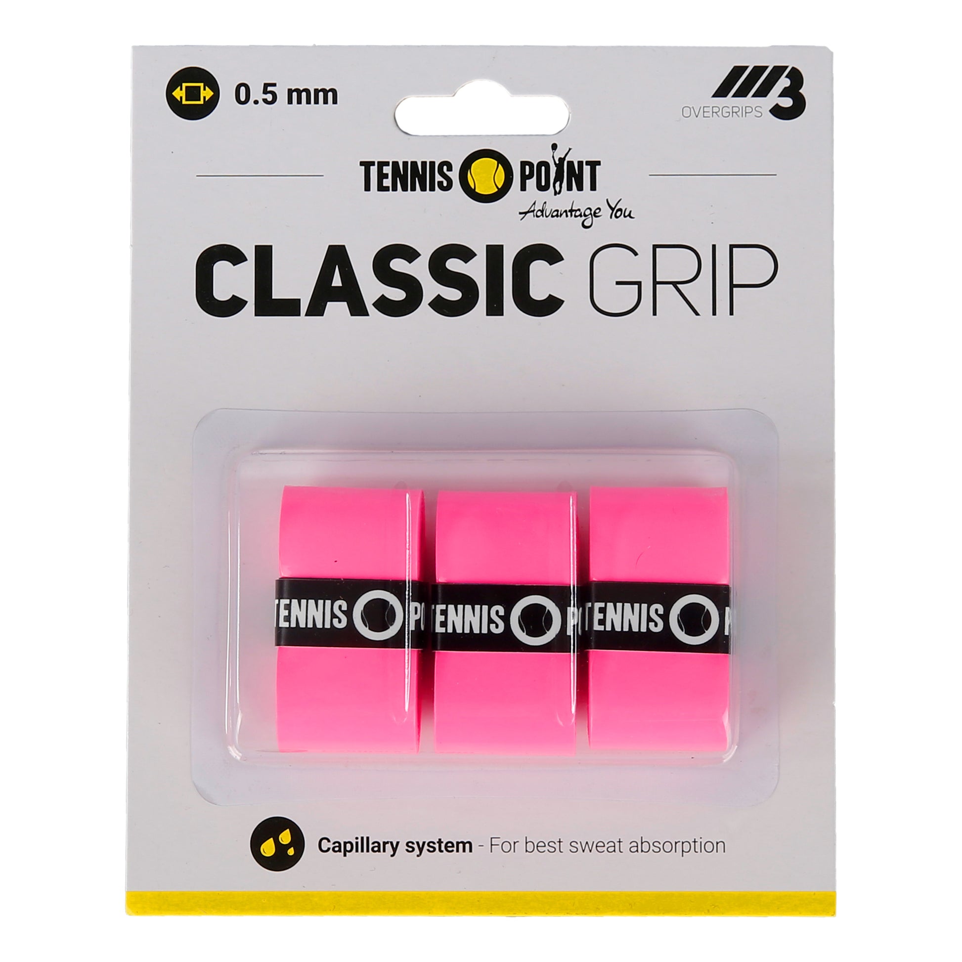 Tennis-Point Classic Grip 3-pack - pink