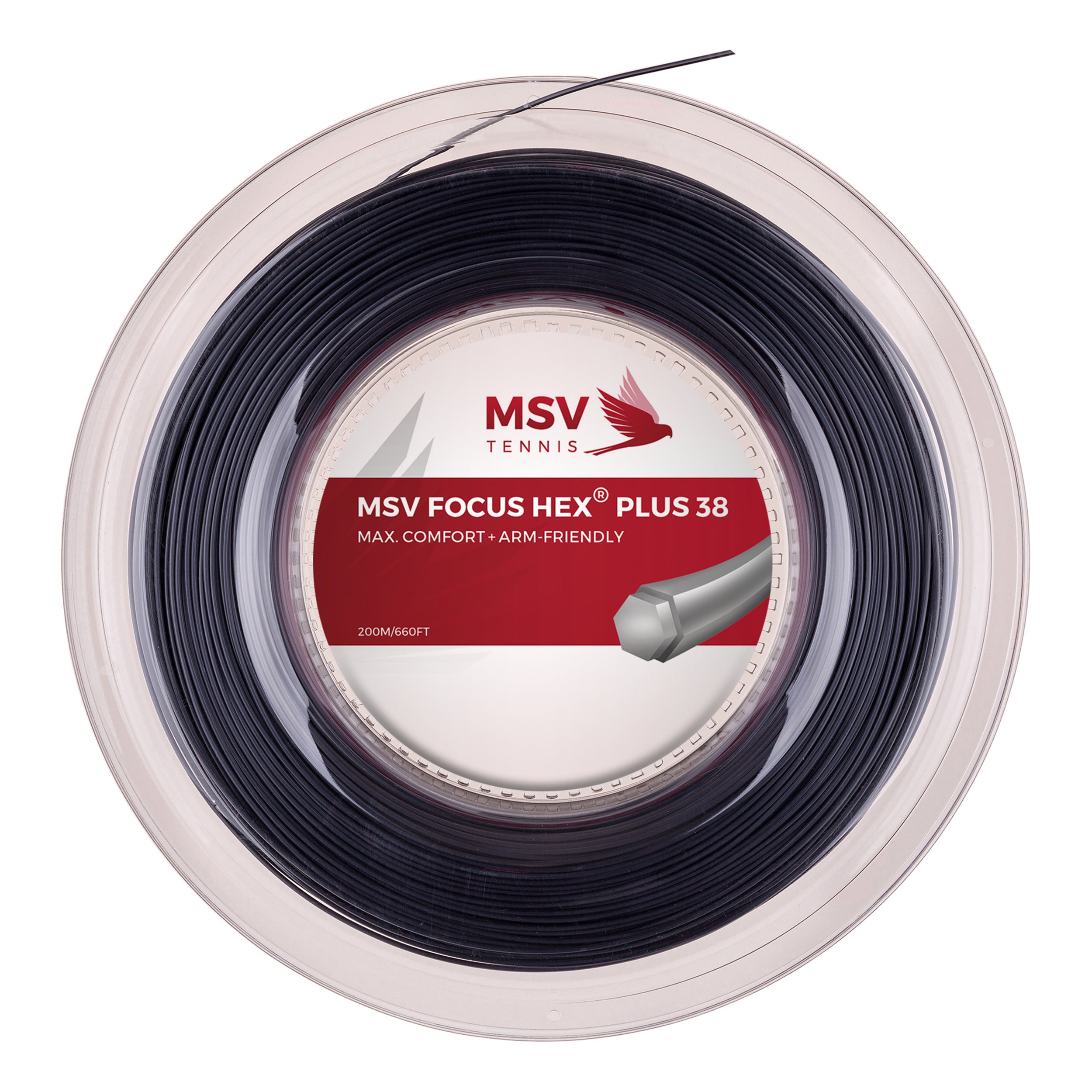 MSV Focus-HEX Plus 38 Strängrulle 200m-Svart