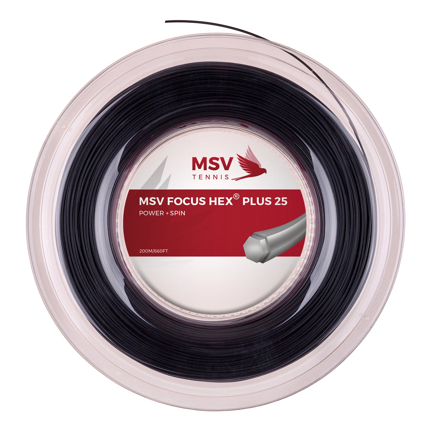 MSV Focus-HEX Plus 25 Strängrulle 200m-Svart