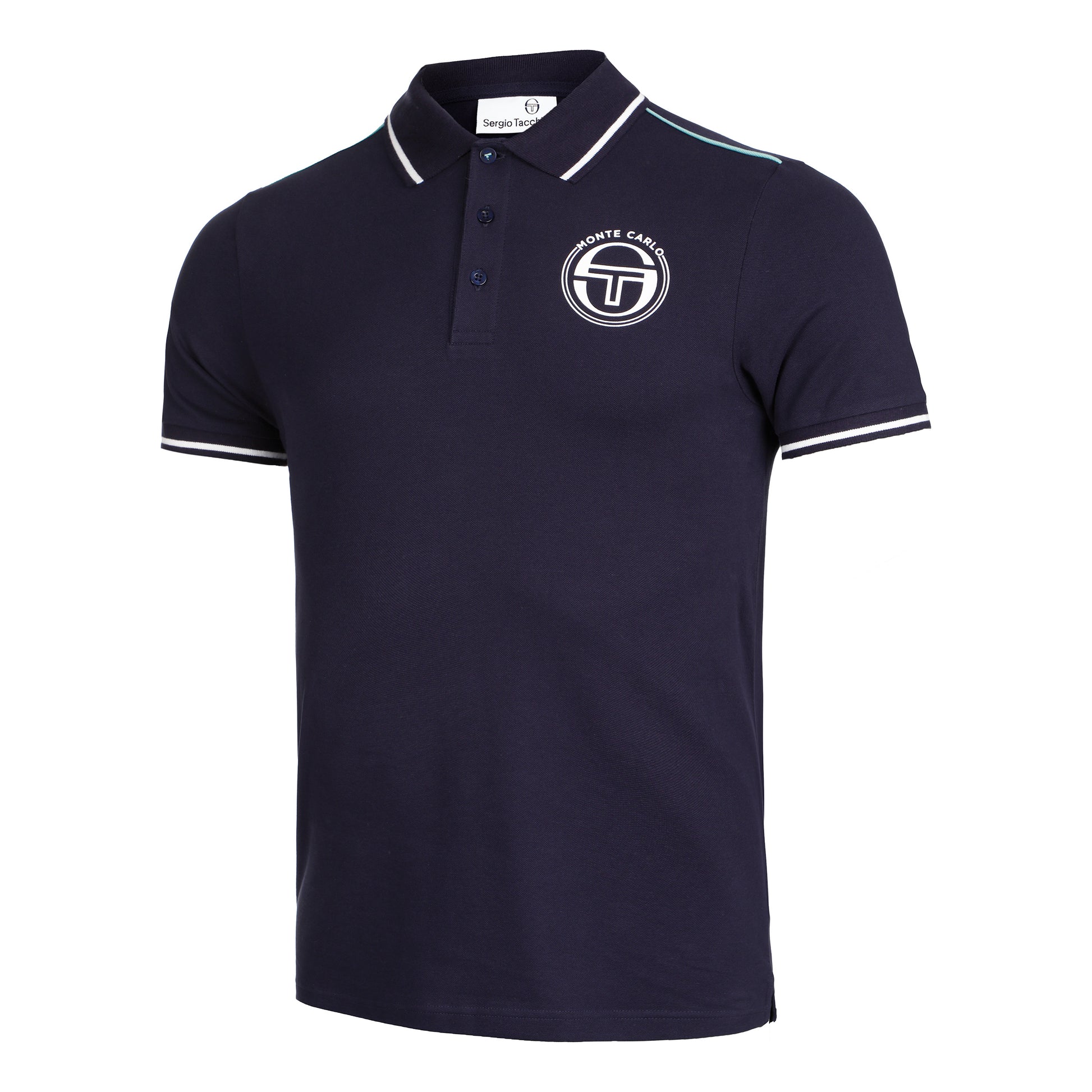 Sergio Tacchini Ranking Staff Polo Herrar - mörkblå, vit