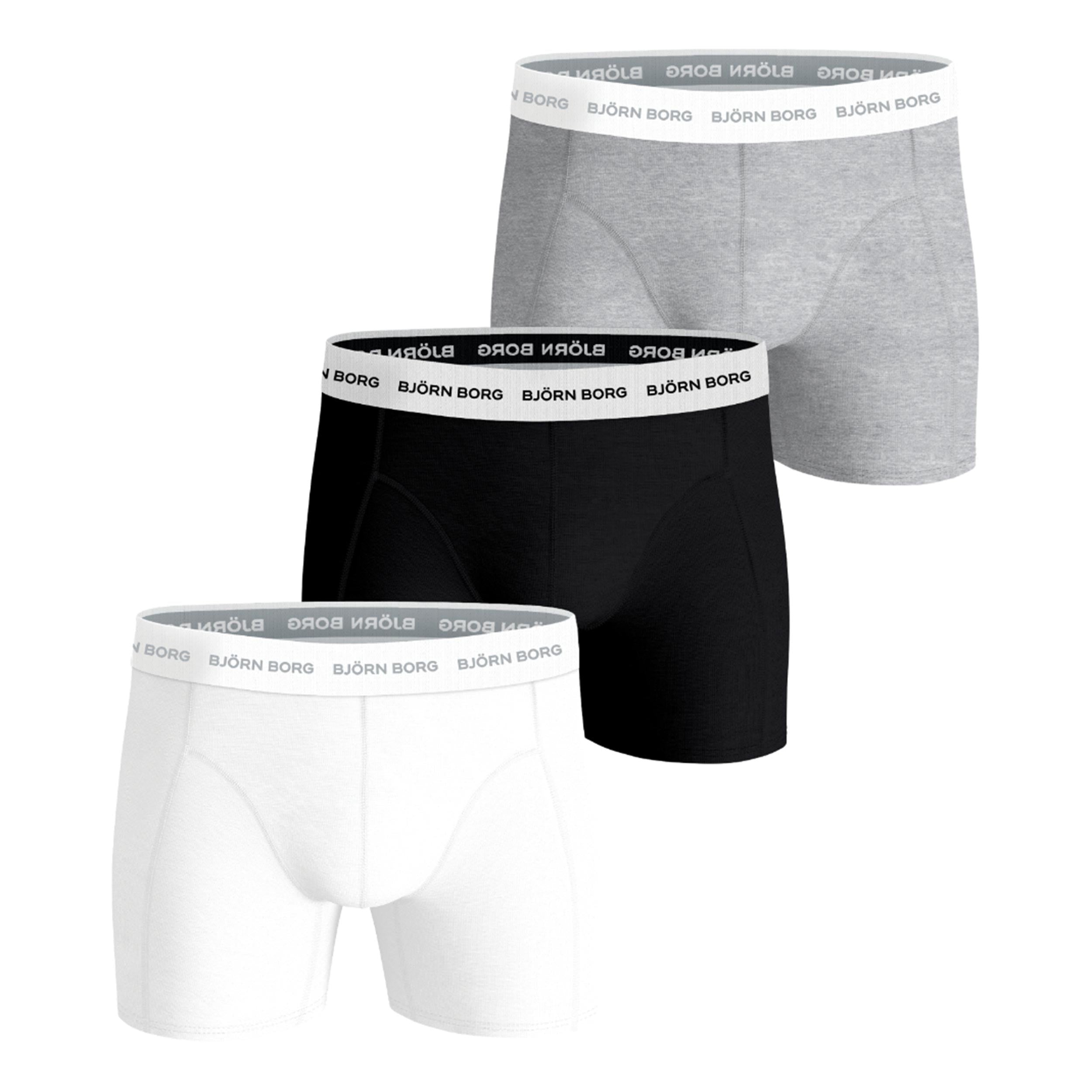 Björn Borg Cotton Stretch Boxershorts 3-pack Herrar - svart, flerfärgad