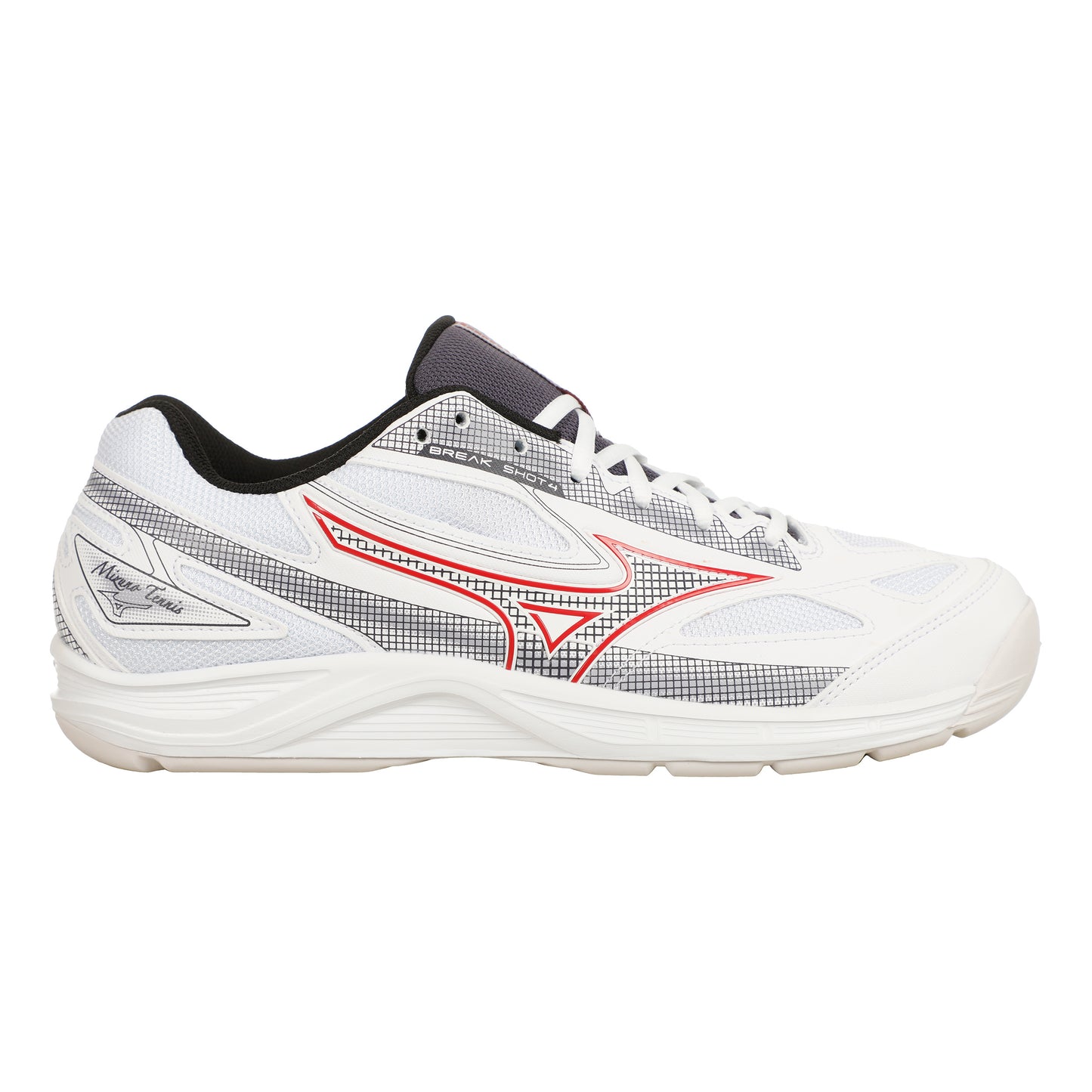 Mizuno Break Shot Inomhussko Herrar-Vit,Röd