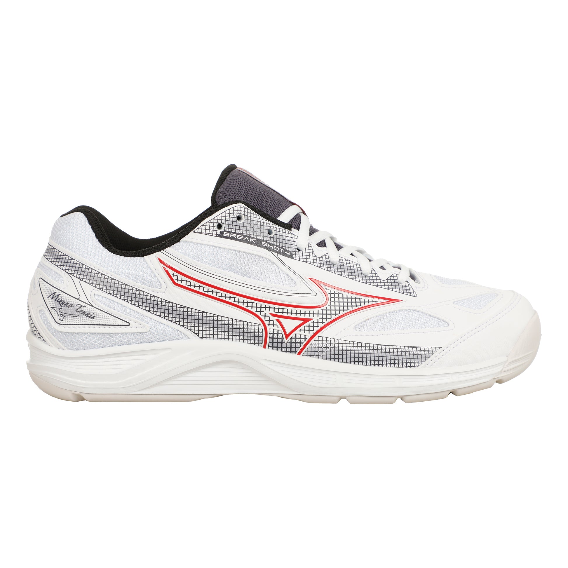 Mizuno Break Shot Inomhussko Herrar-Vit,Röd