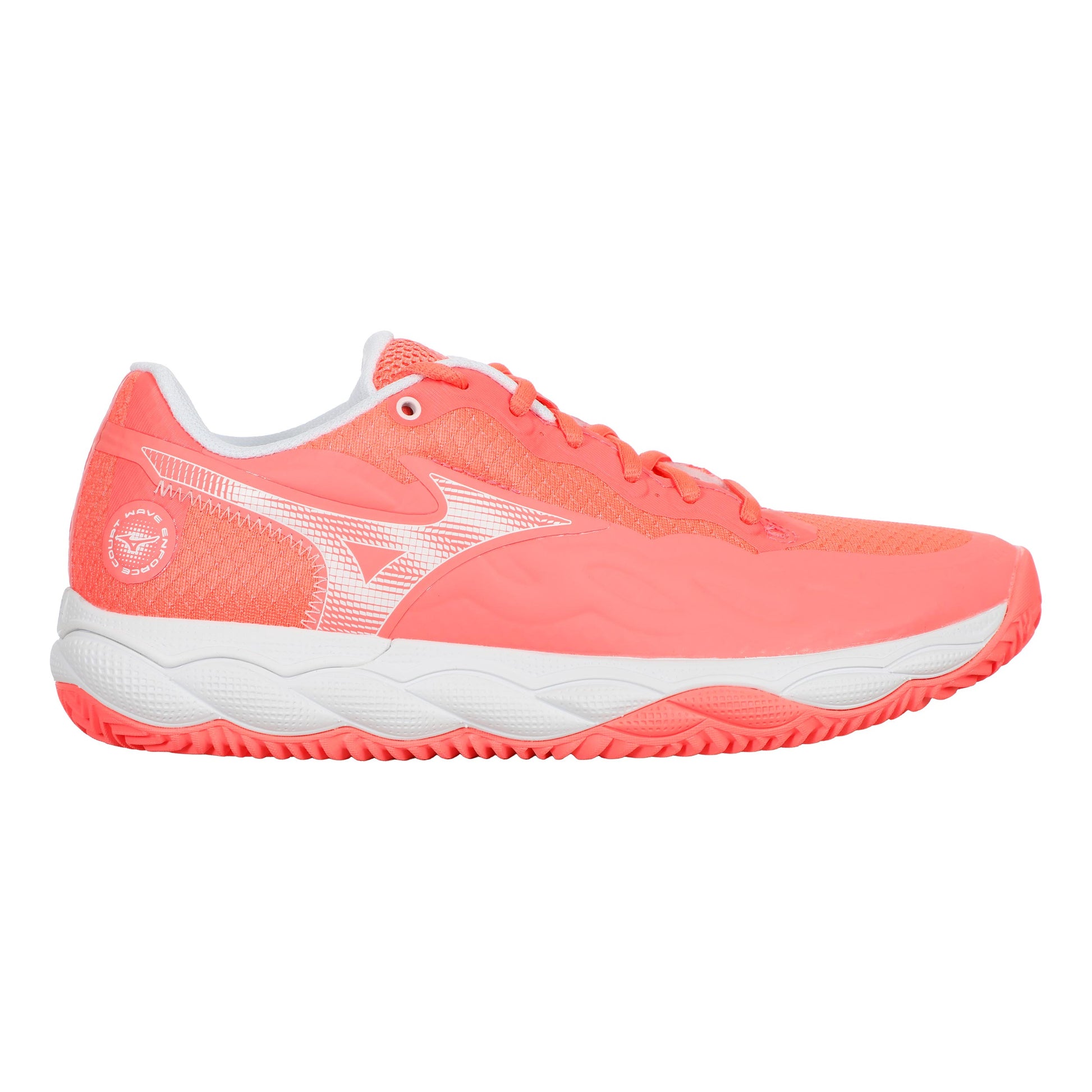 Mizuno Wave Enforce Court Sko för grus Damer - korall, vit