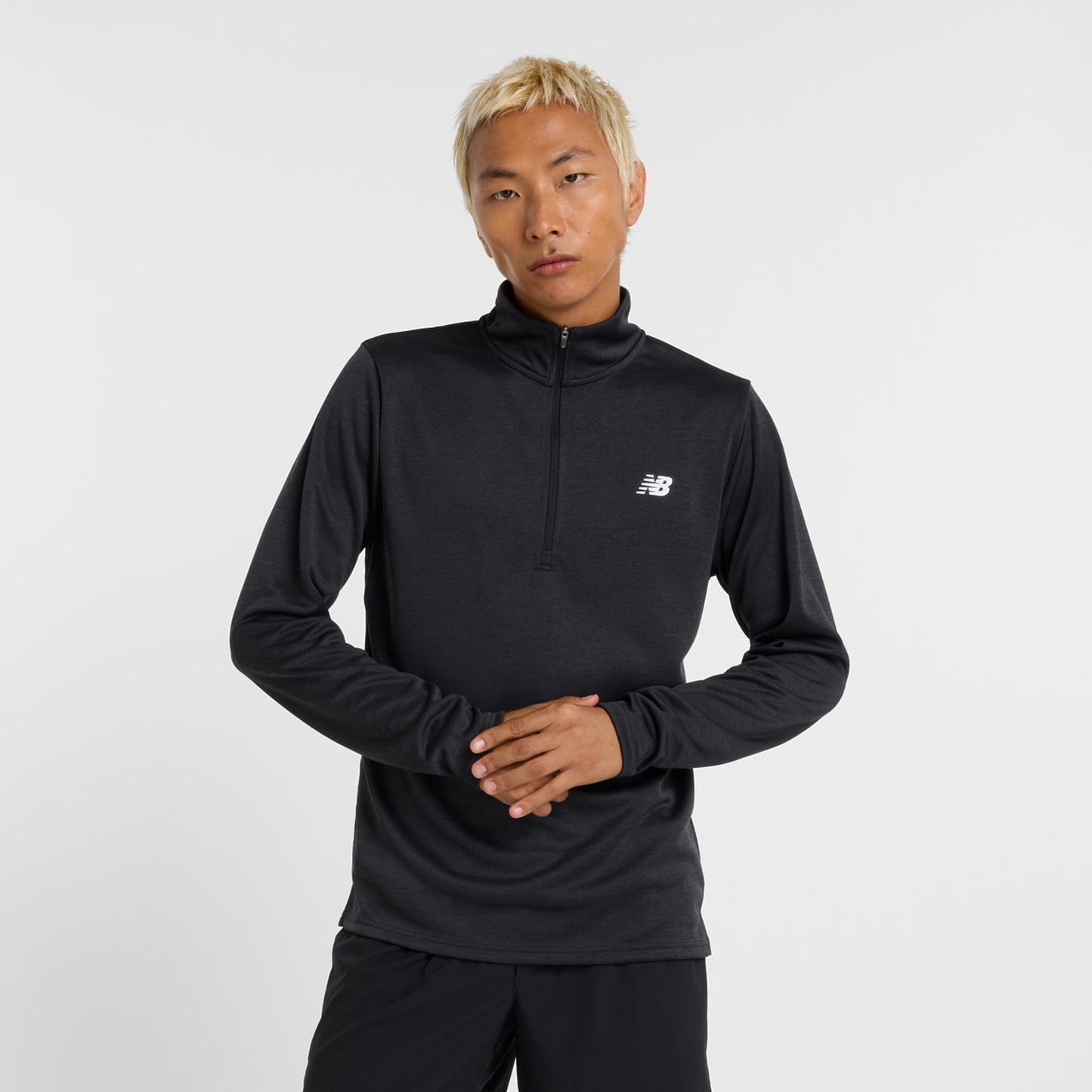 New Balance Knit 1/4 Zip Långärmat Herrar-Svart