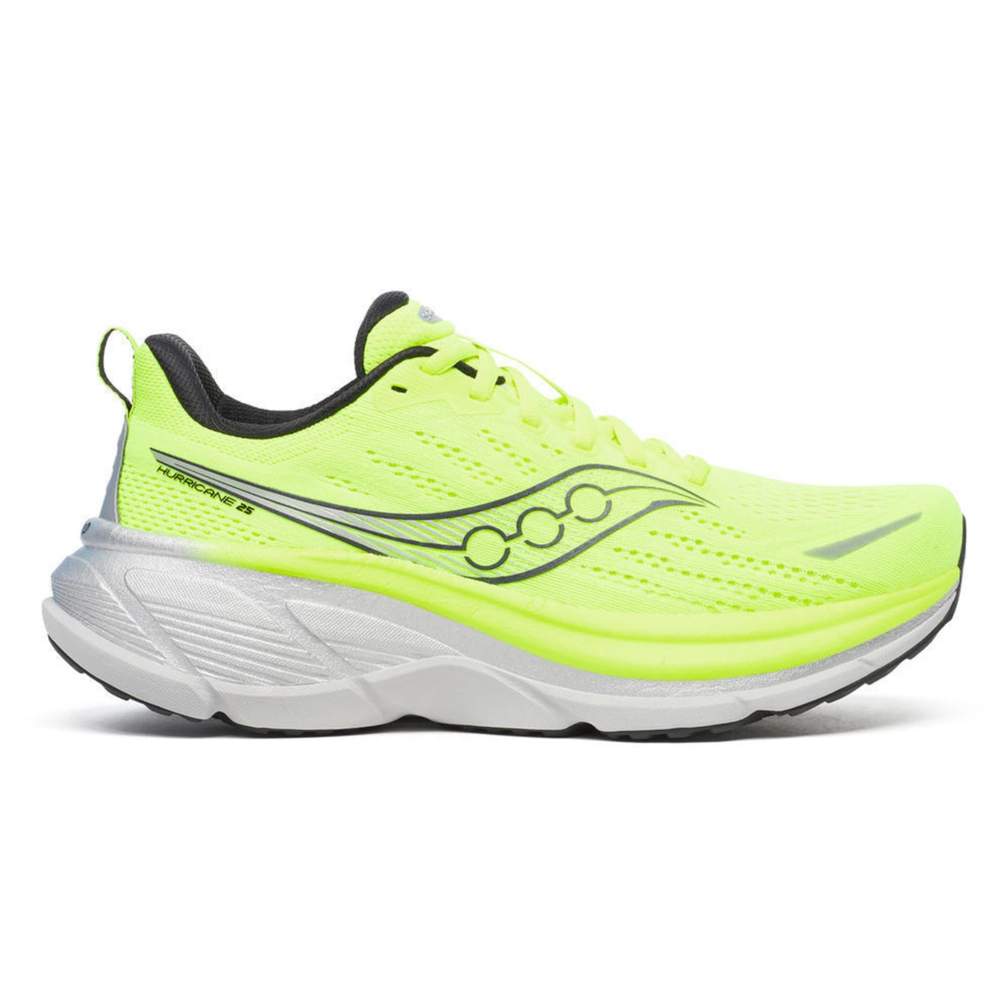 Saucony Hurricane 25 Stabilitetssko Herrar-citrongul, svart