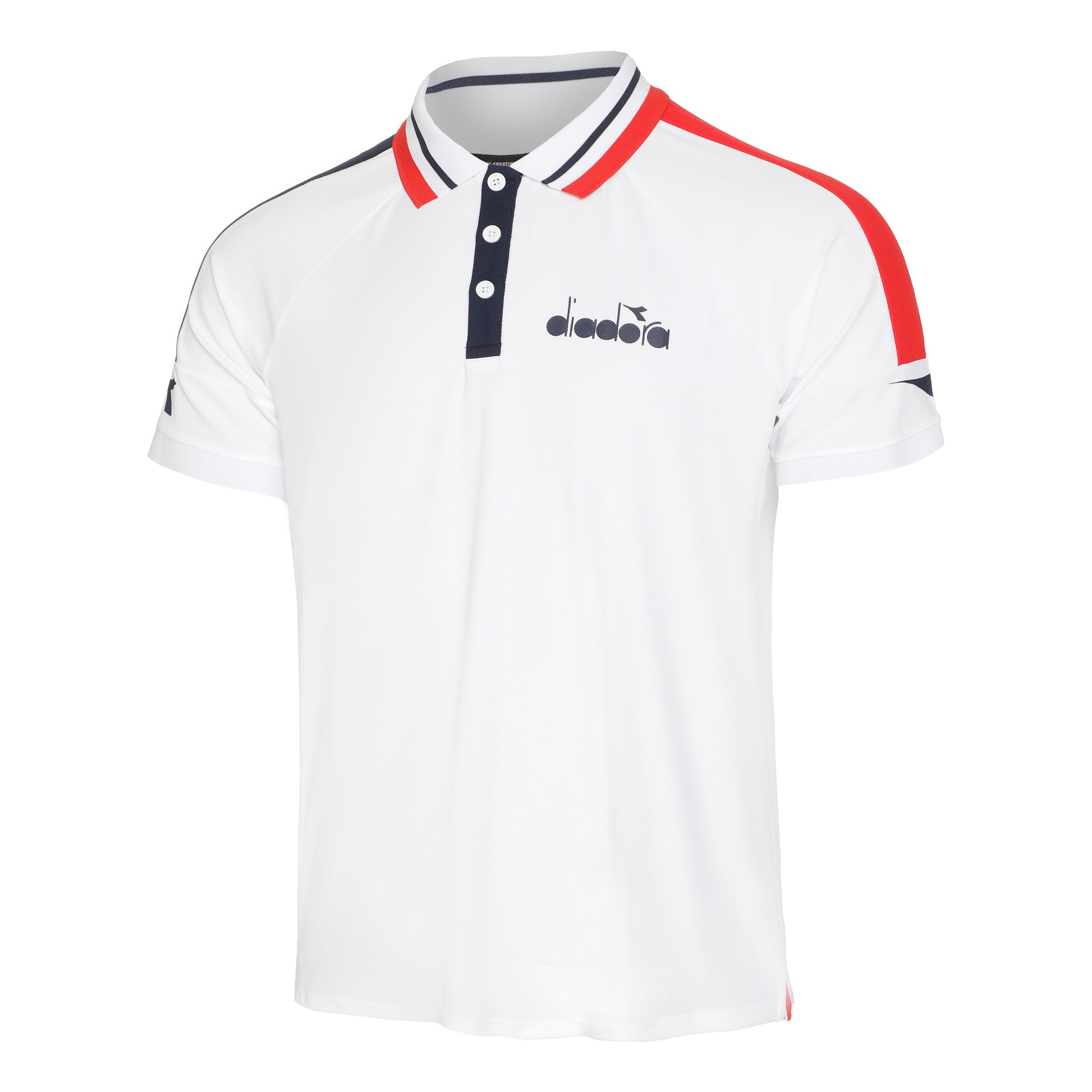 Diadora Icon Polo Herrar - vit, flerfärgad