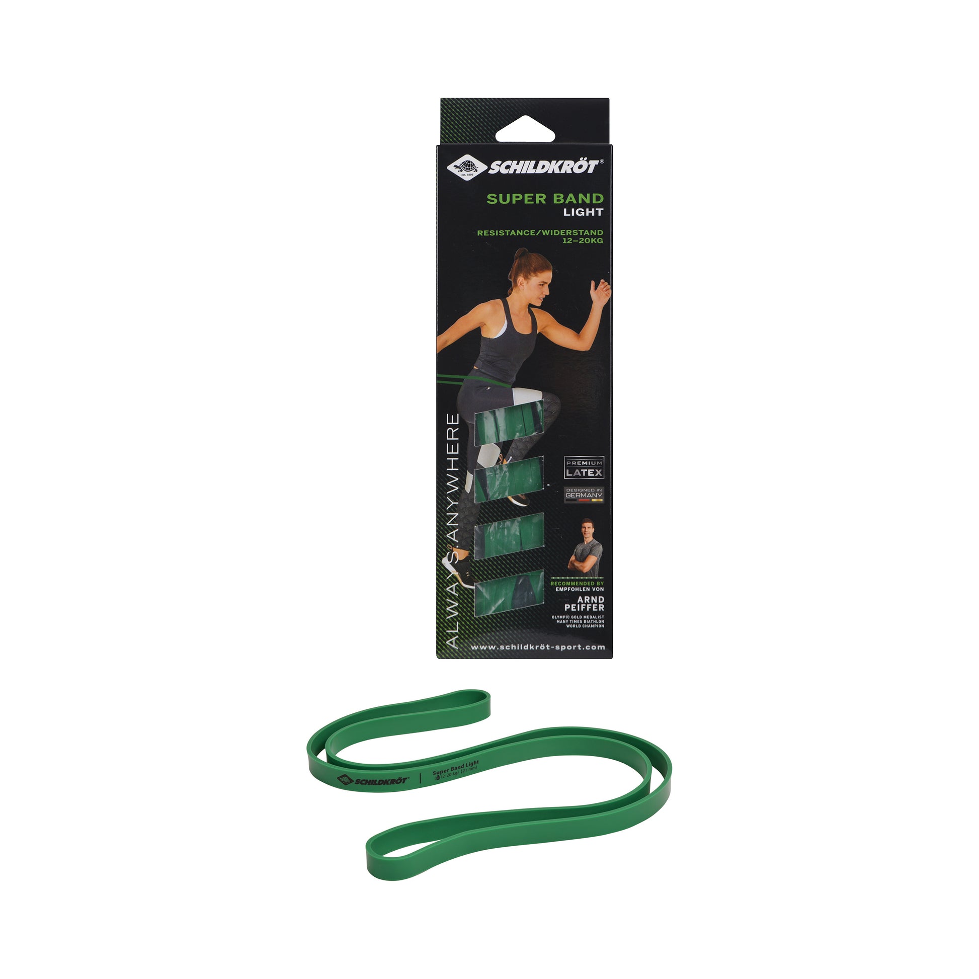 Schildkröt Fitness Super Band Light Motståndsband-Grön