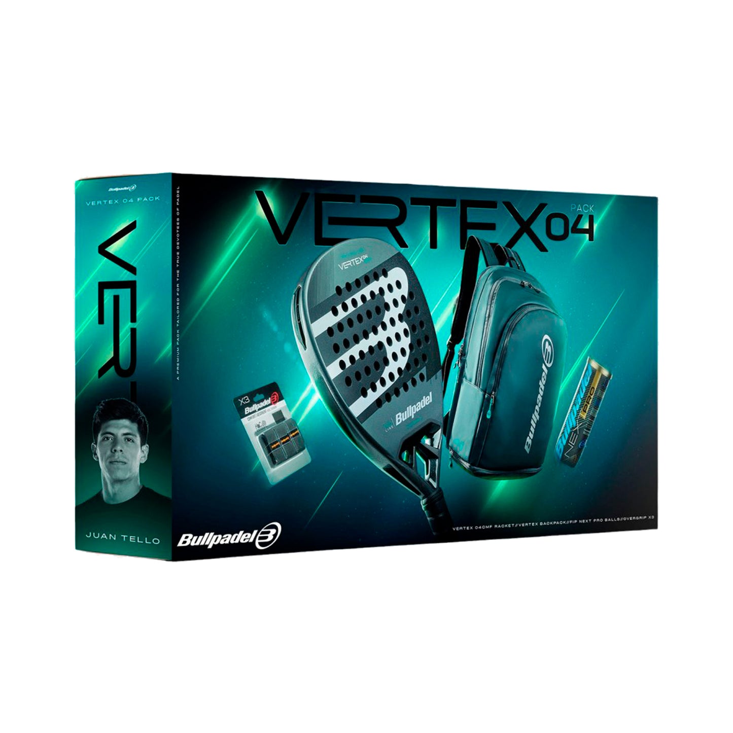 Bullpadel Vertex 04 Pack Man Racketpaket Padel Plus ryggsäck-svart
