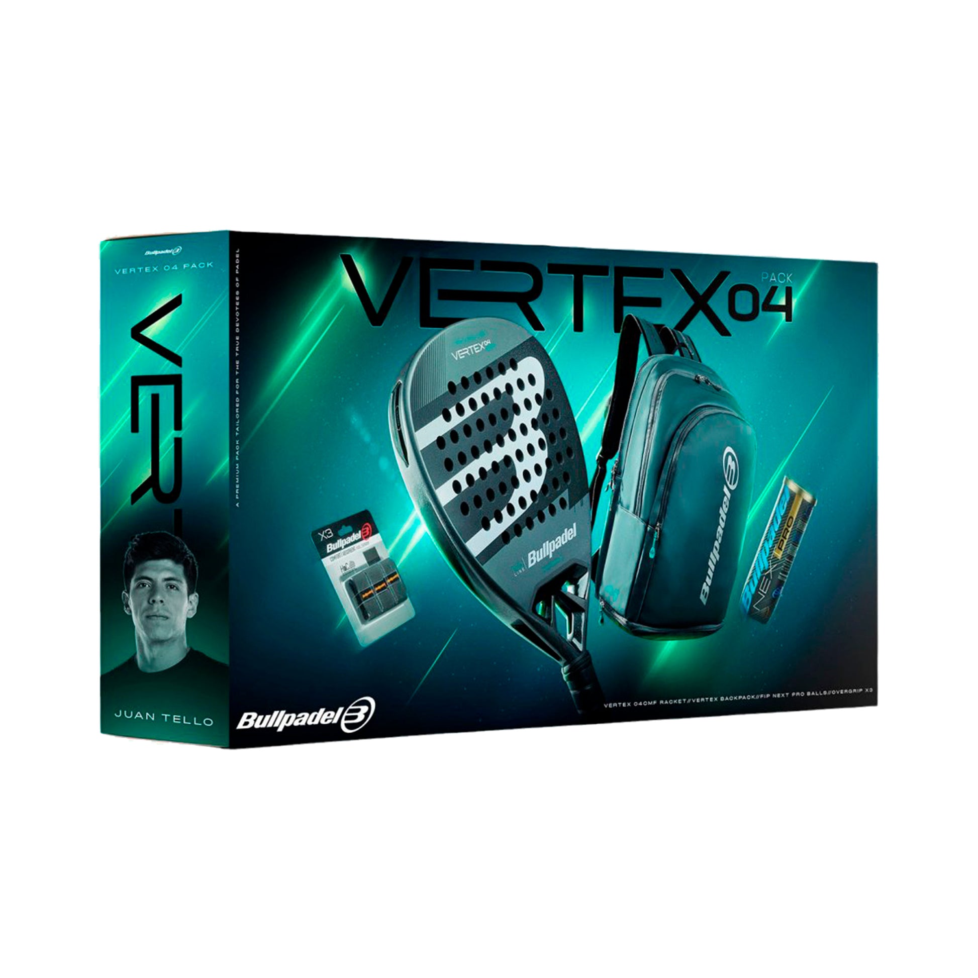 Bullpadel Vertex 04 Pack Man Racketpaket Padel Plus ryggsäck-svart