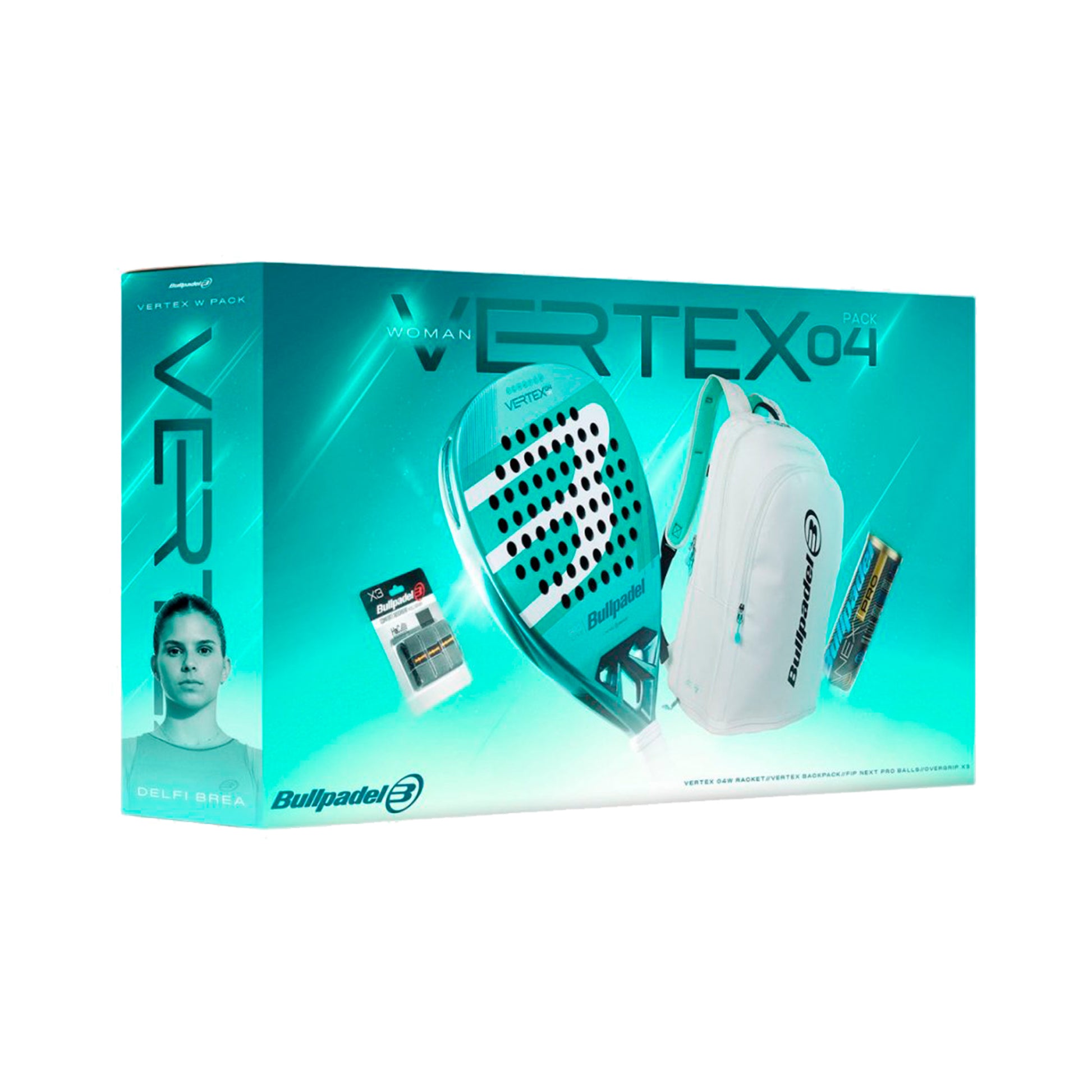 Bullpadel Vertex 04 Pack Woman Racketpaket Padel Plus ryggsäck-vit