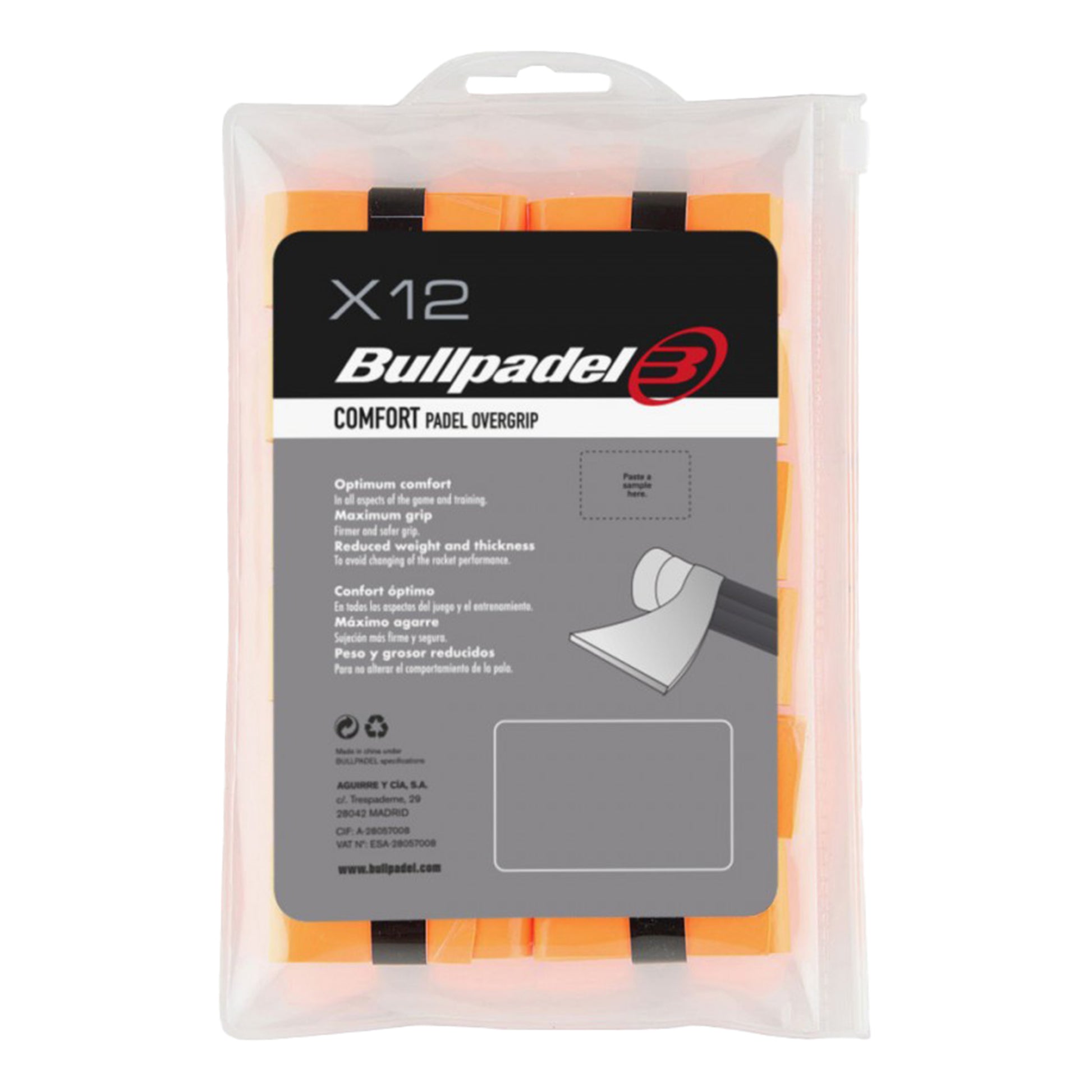 Bullpadel GB-1600 PACK 12 COMFORT-Neonorange