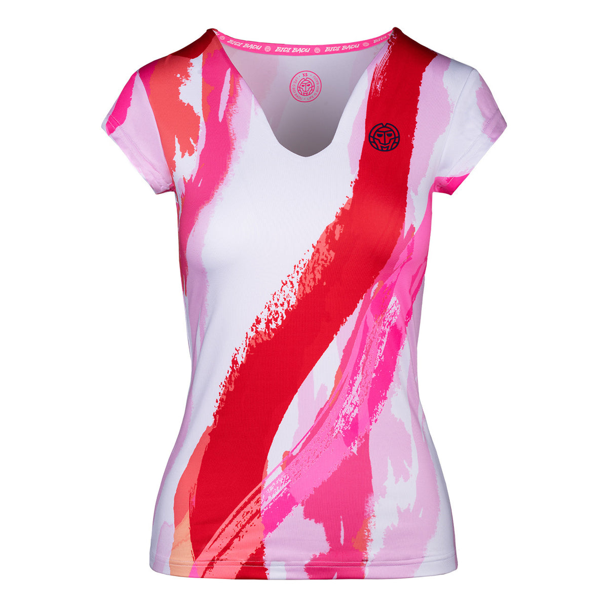BIDI BADU Bella 2.0 Tech V-Neck T-shirt Damer - vit, röd