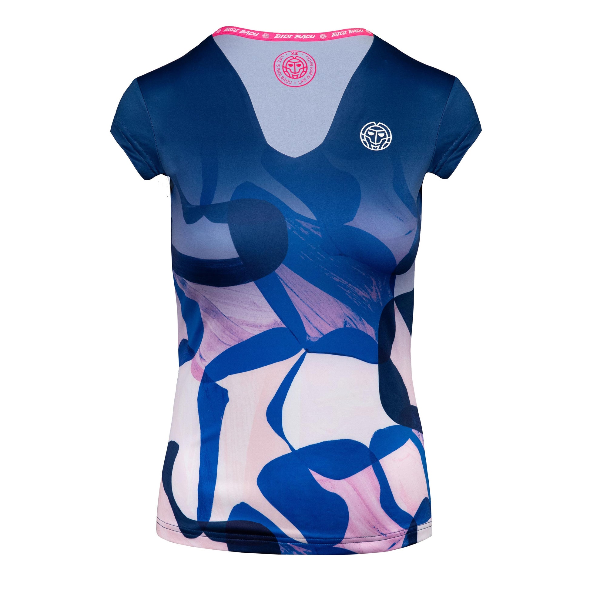 BIDI BADU Bella 2.0 Tech V-Neck T-shirt Damer - mörkblå, rosa