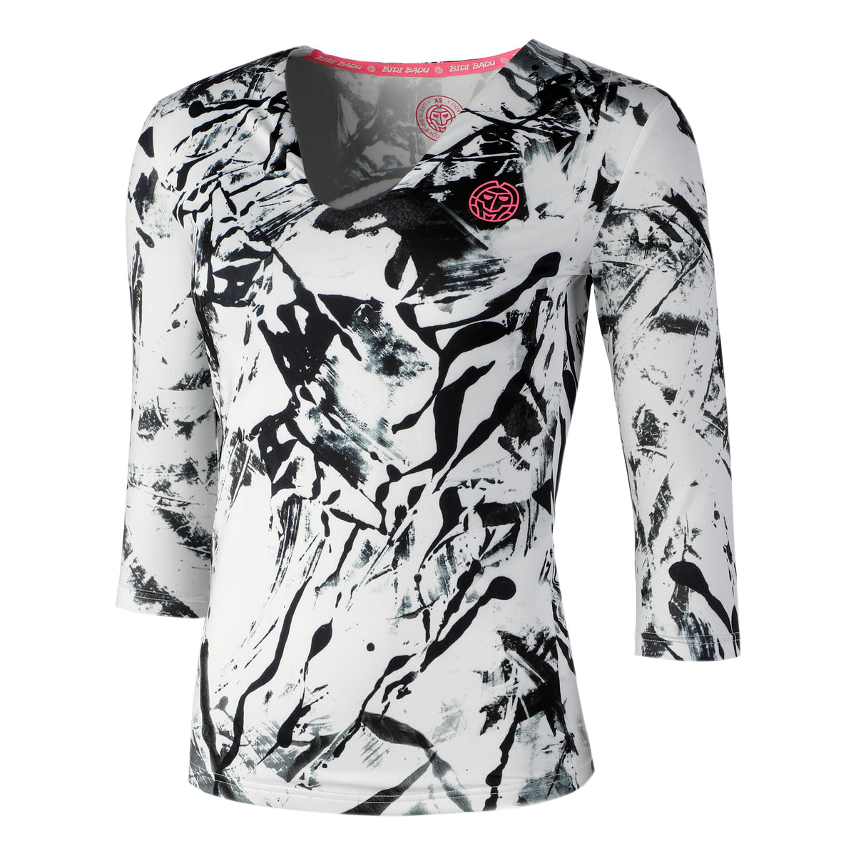 BIDI BADU Ariana Tech V-Neck Långärmat Damer - svart, vit