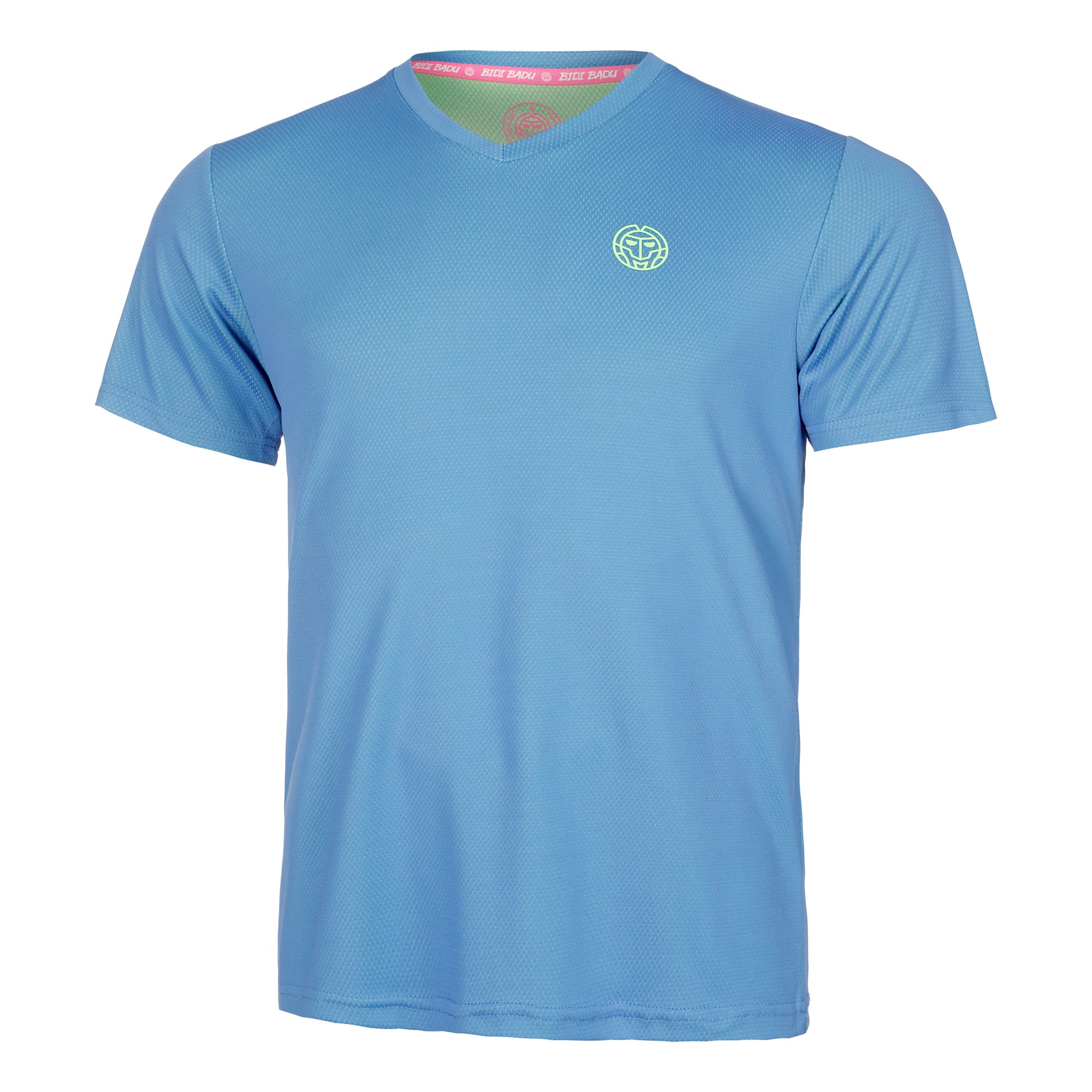 BIDI BADU Crew Inside Out V-Neck T-shirt Herrar-Blå,Neongrön
